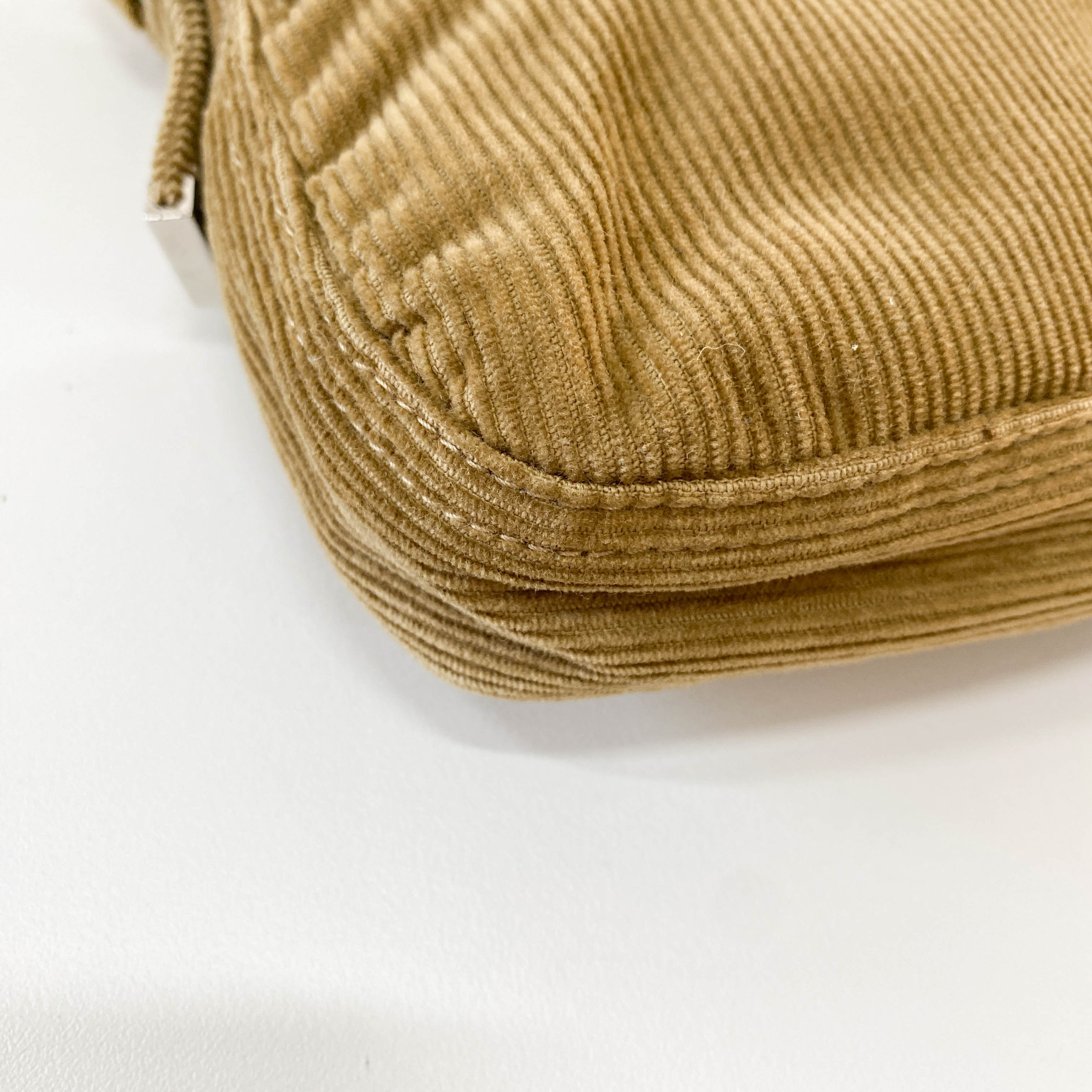 Baguette Khaki Corduroy Shoulder Bag