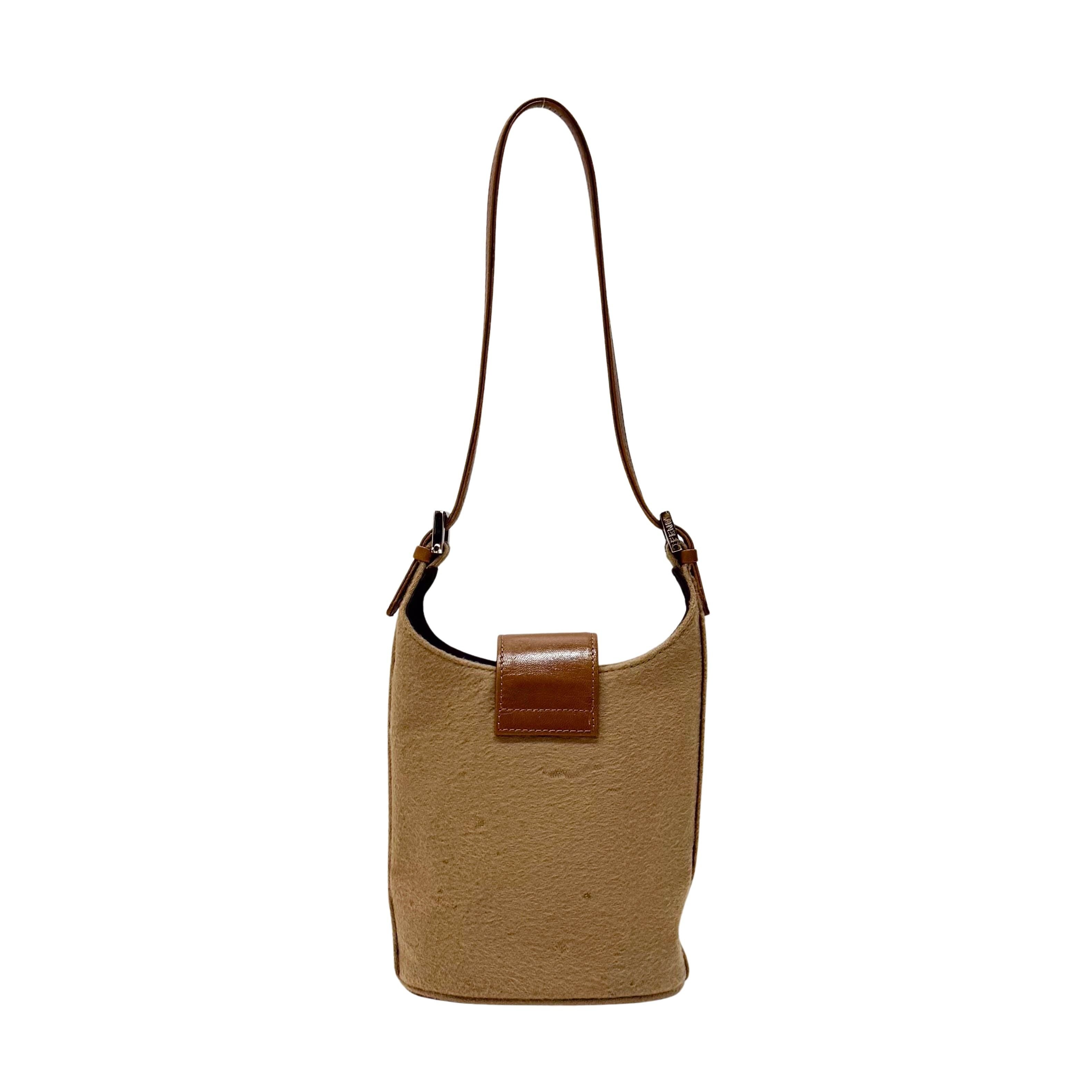 Beige Cashmere Hobo Shoulder Bag