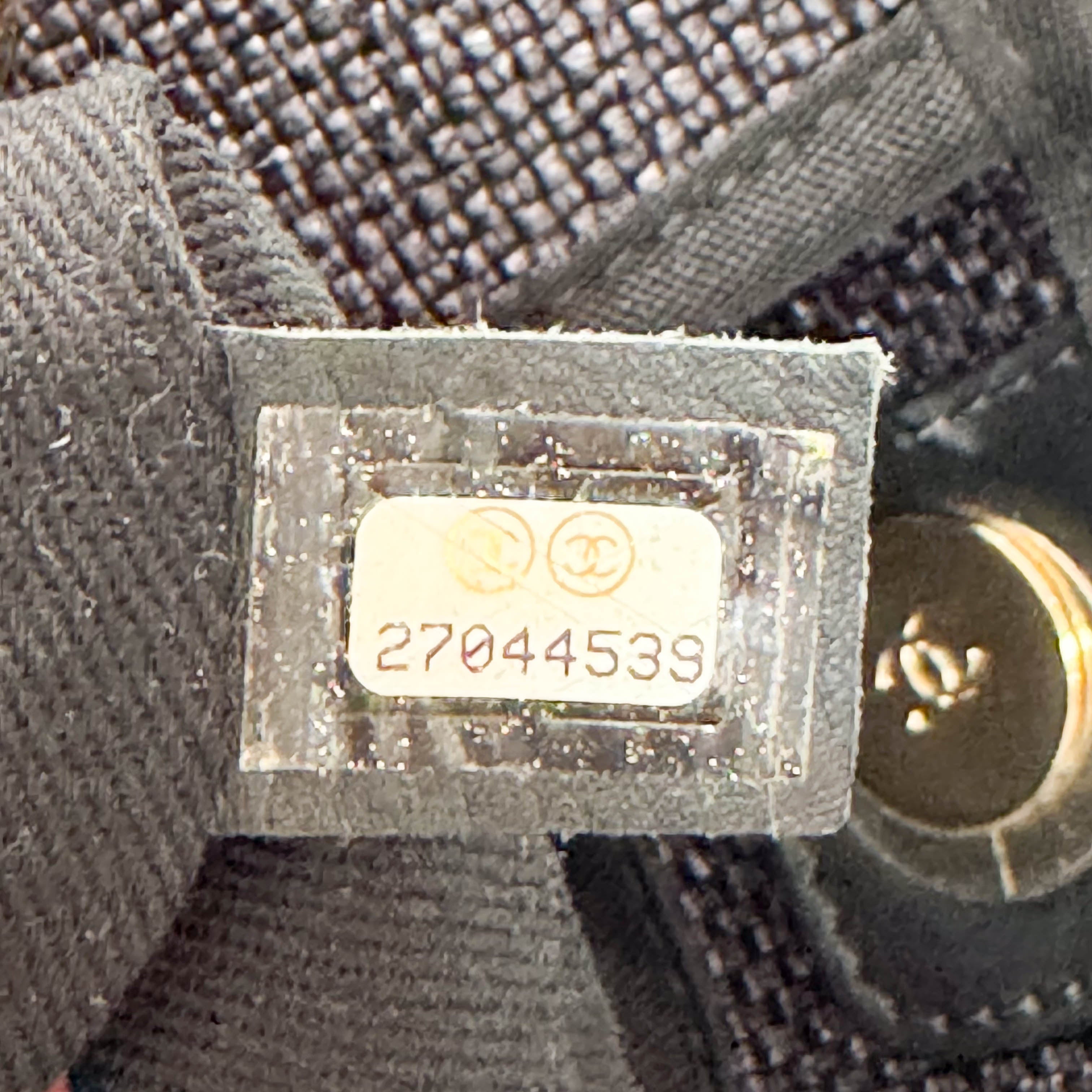 Deauville Black Straw CC Logo Two Way Bag