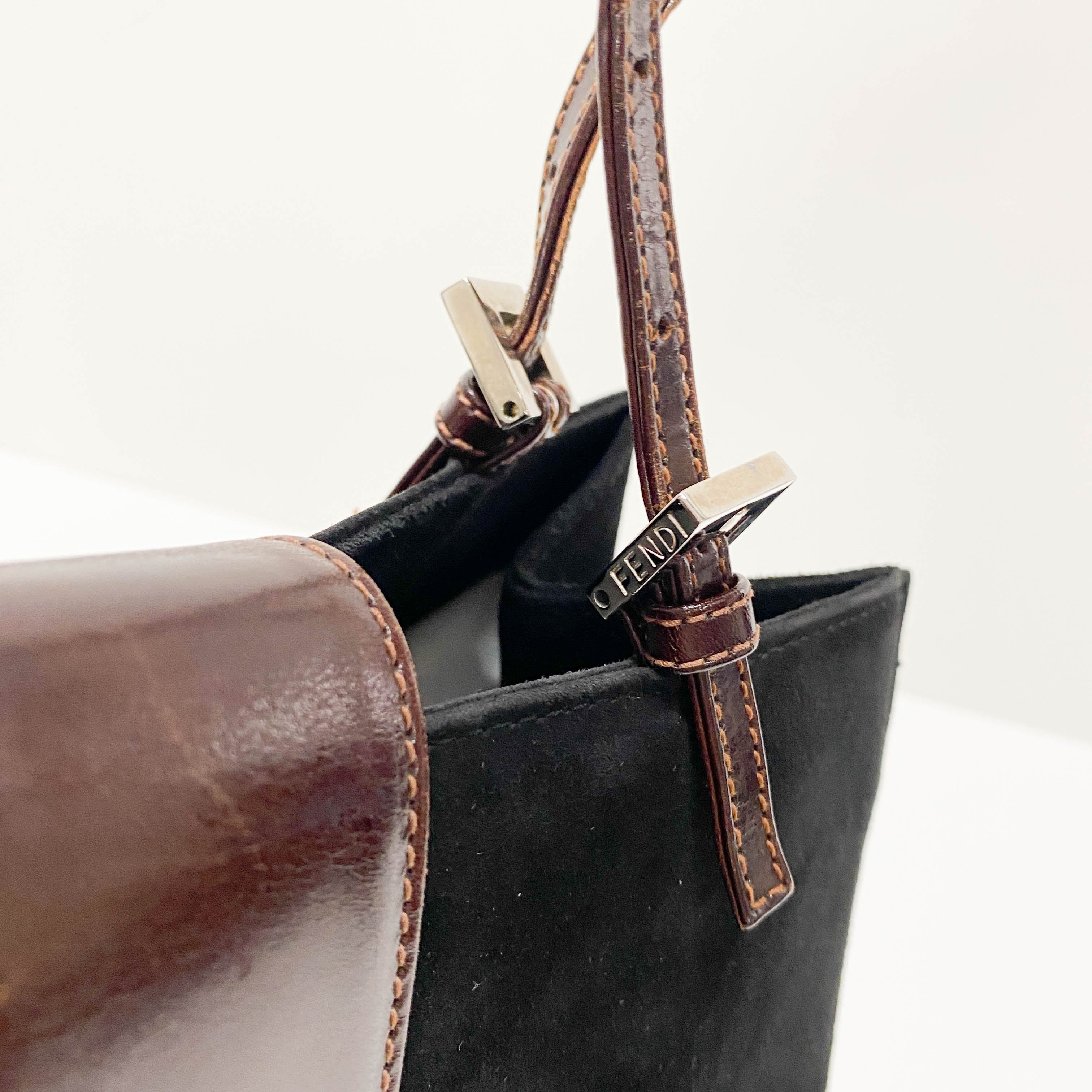 Black Suede Tote Bag