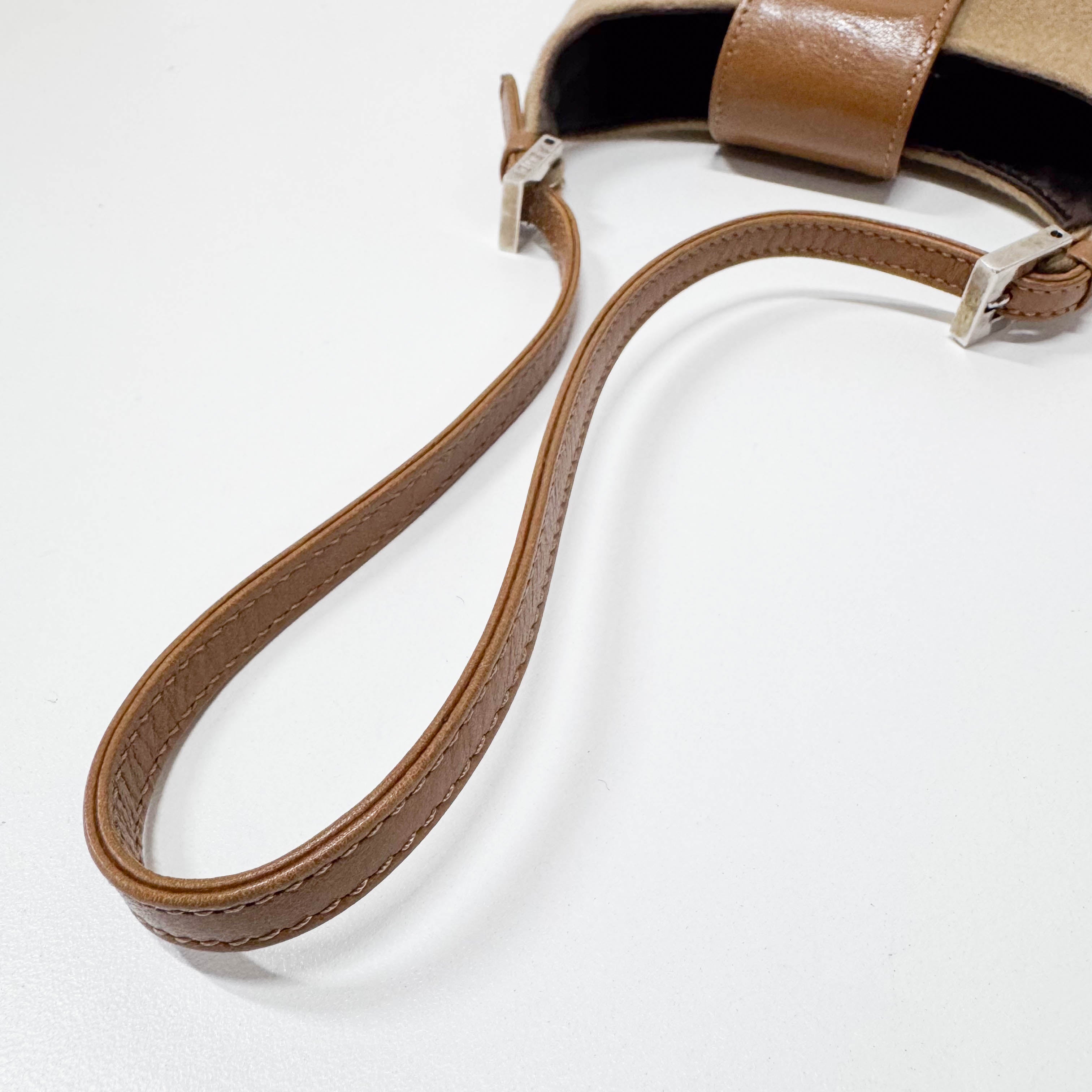 Beige Cashmere Hobo Shoulder Bag