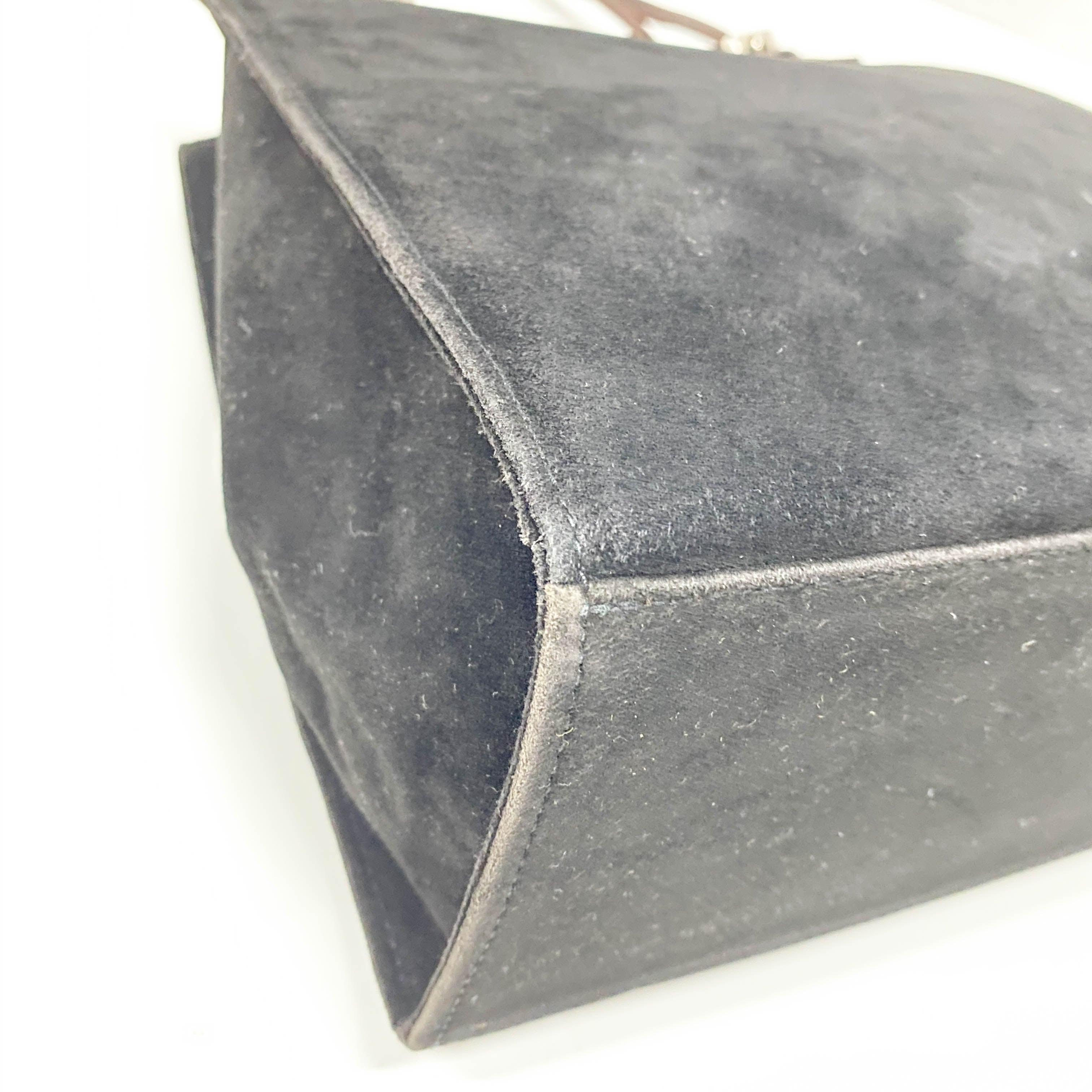 Black Suede Tote Bag