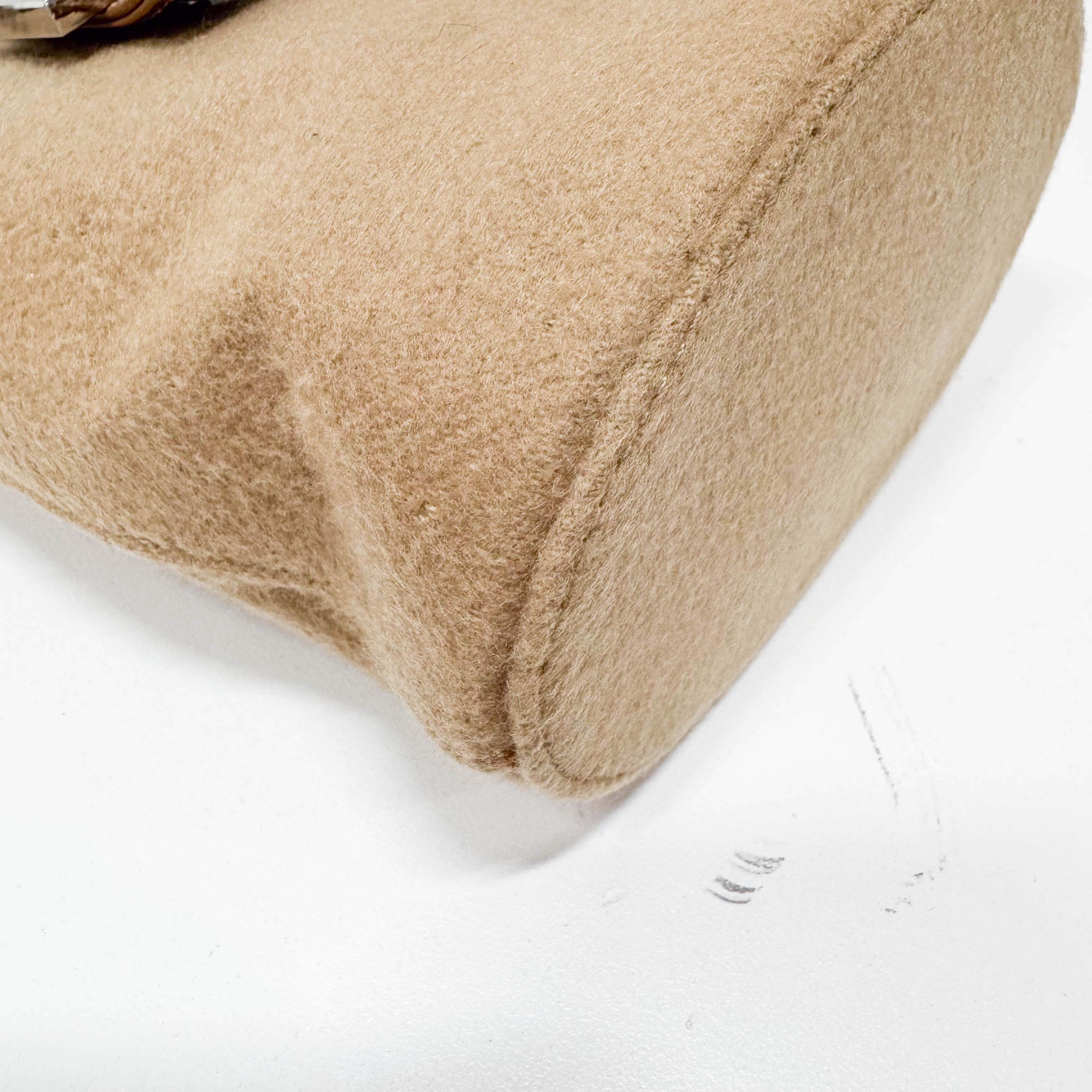 Beige Cashmere Hobo Shoulder Bag