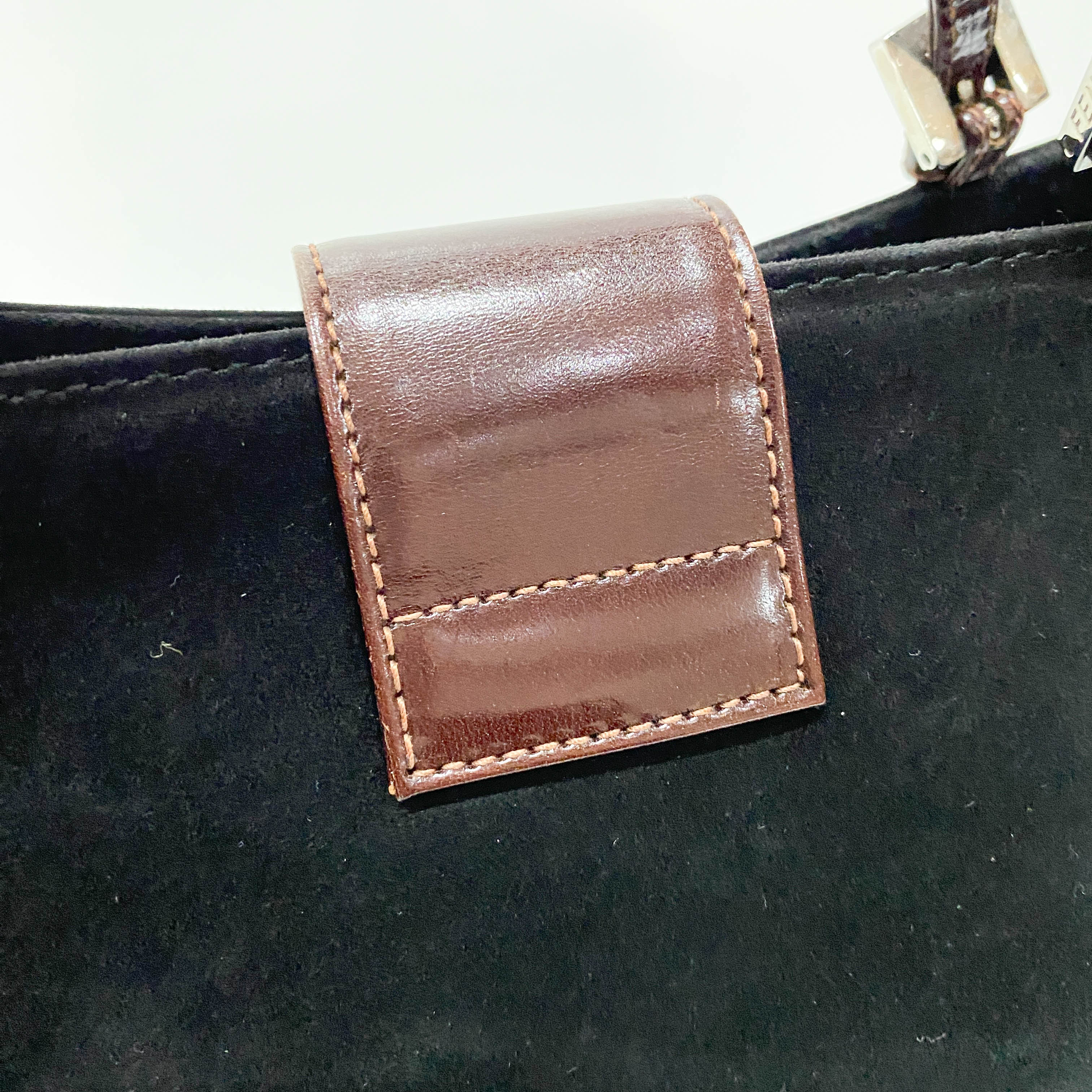 Black Suede Tote Bag