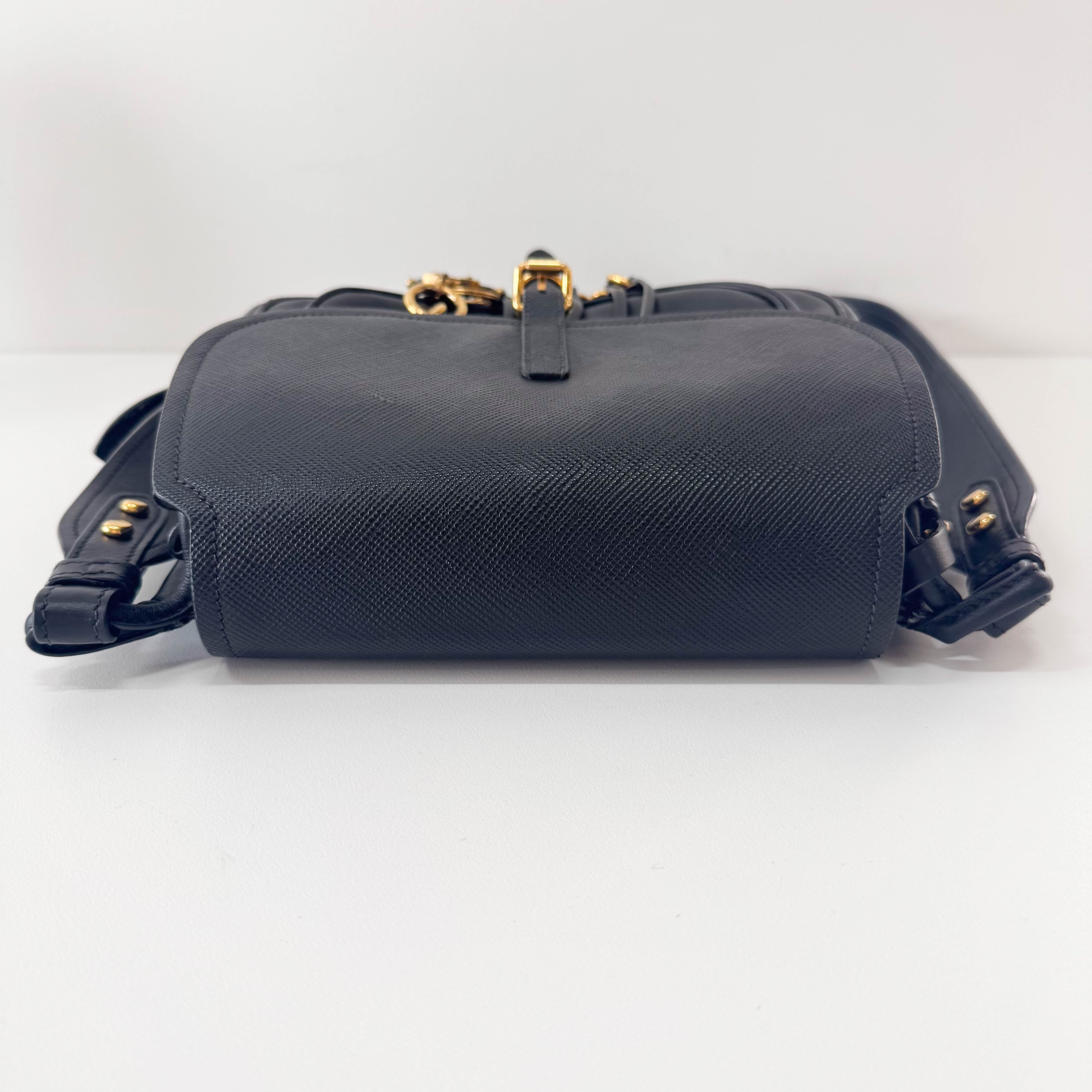 Saffiano Cuir Black Leather Bag