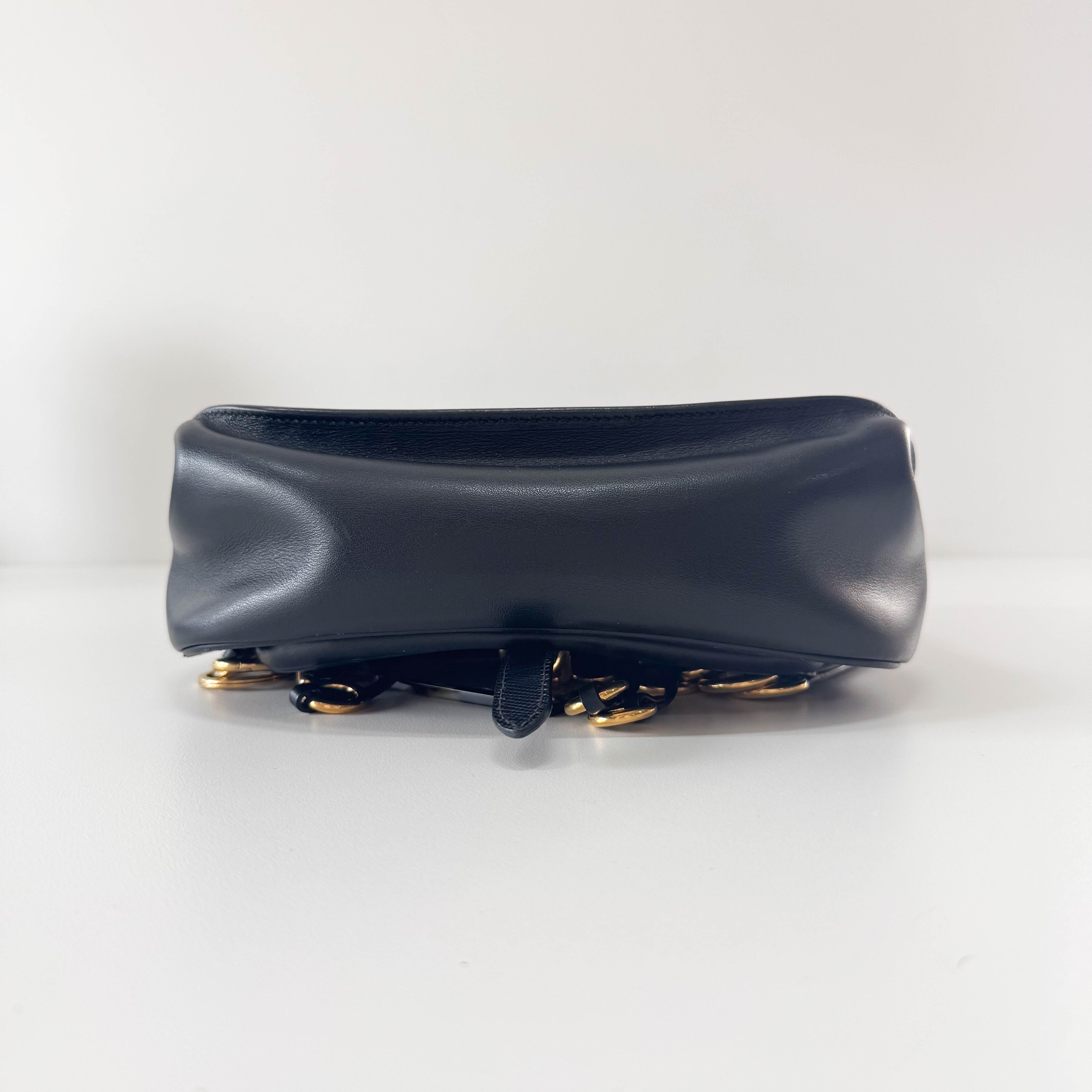 Saffiano Cuir Black Leather Bag