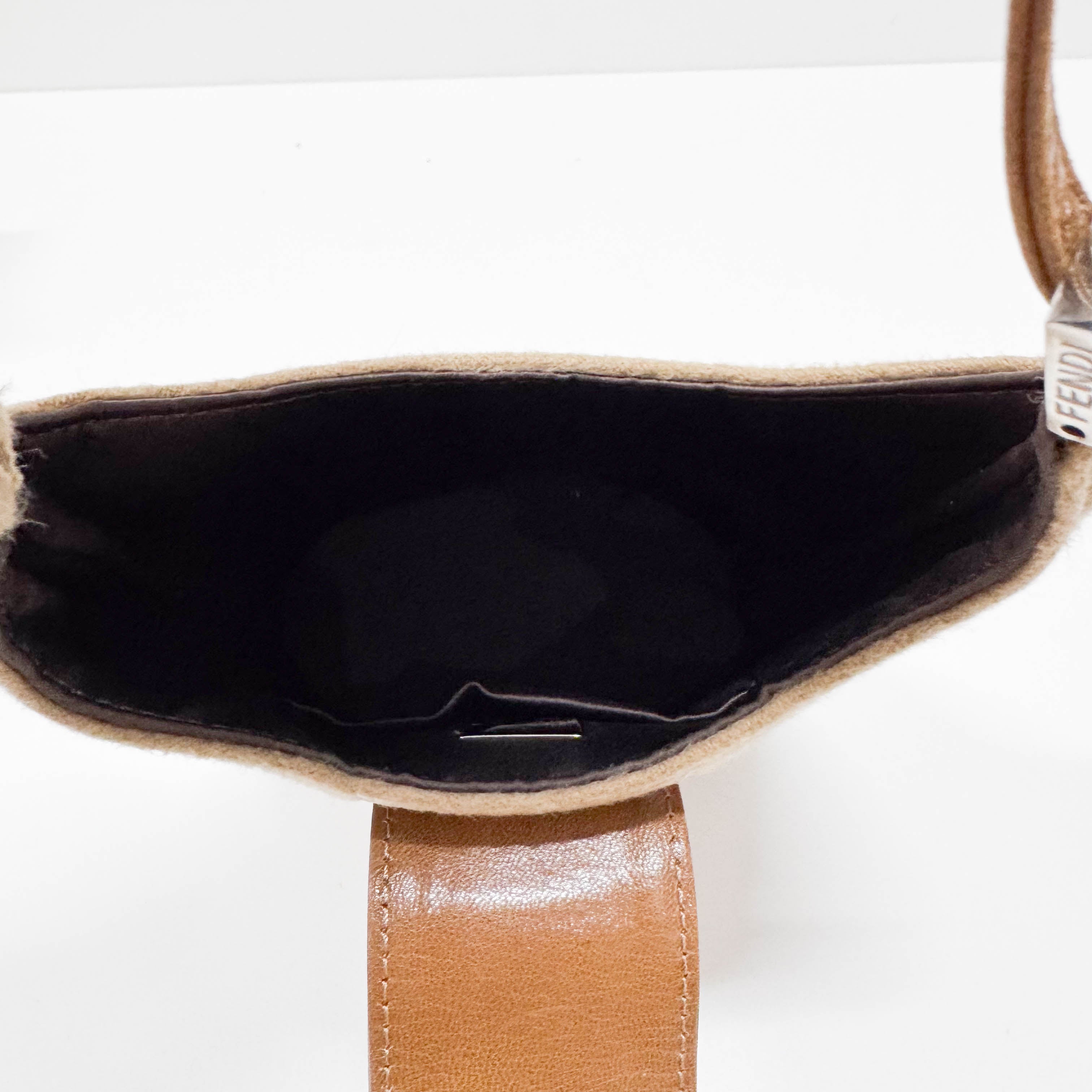 Beige Cashmere Hobo Shoulder Bag