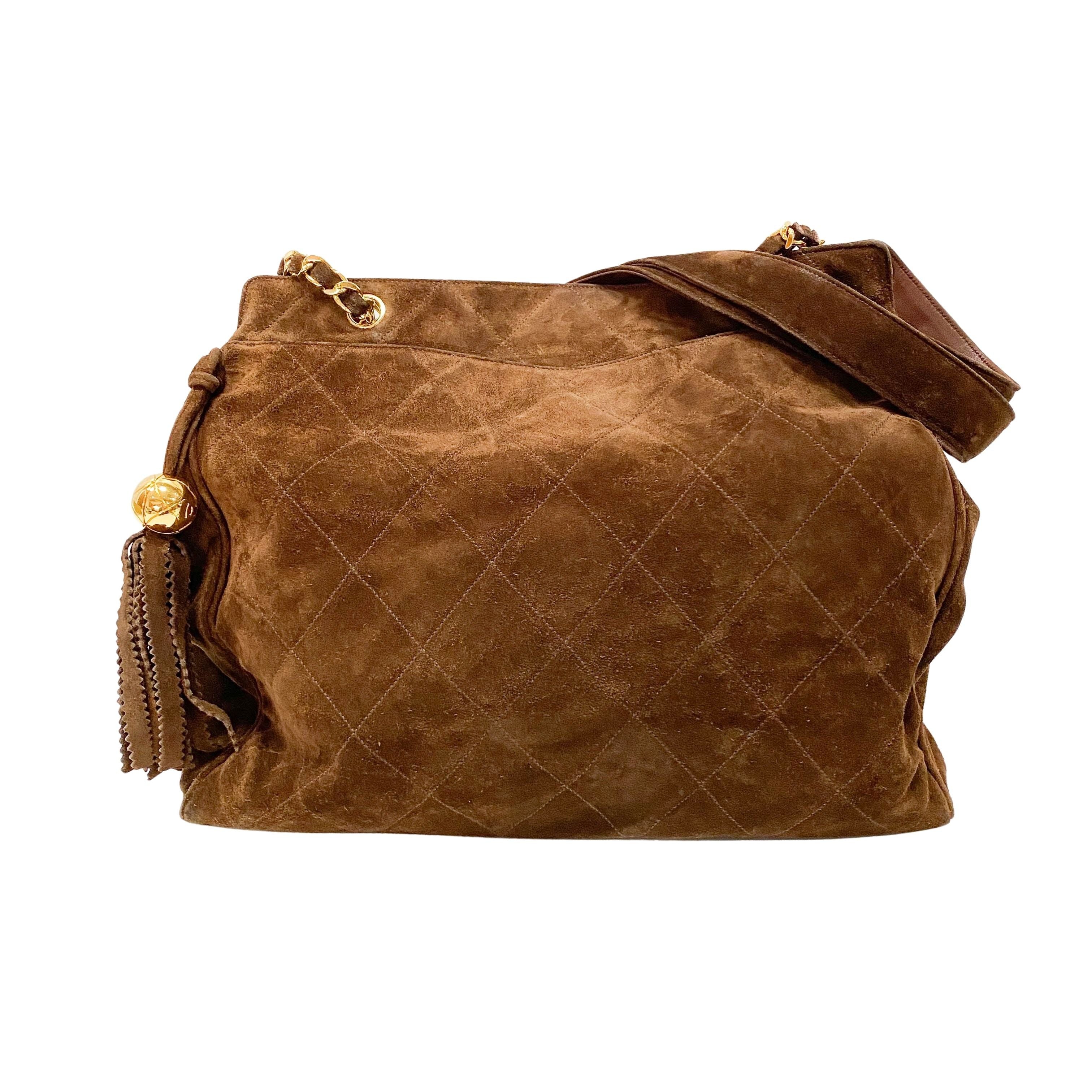 Brown Suede Shoulder Bag