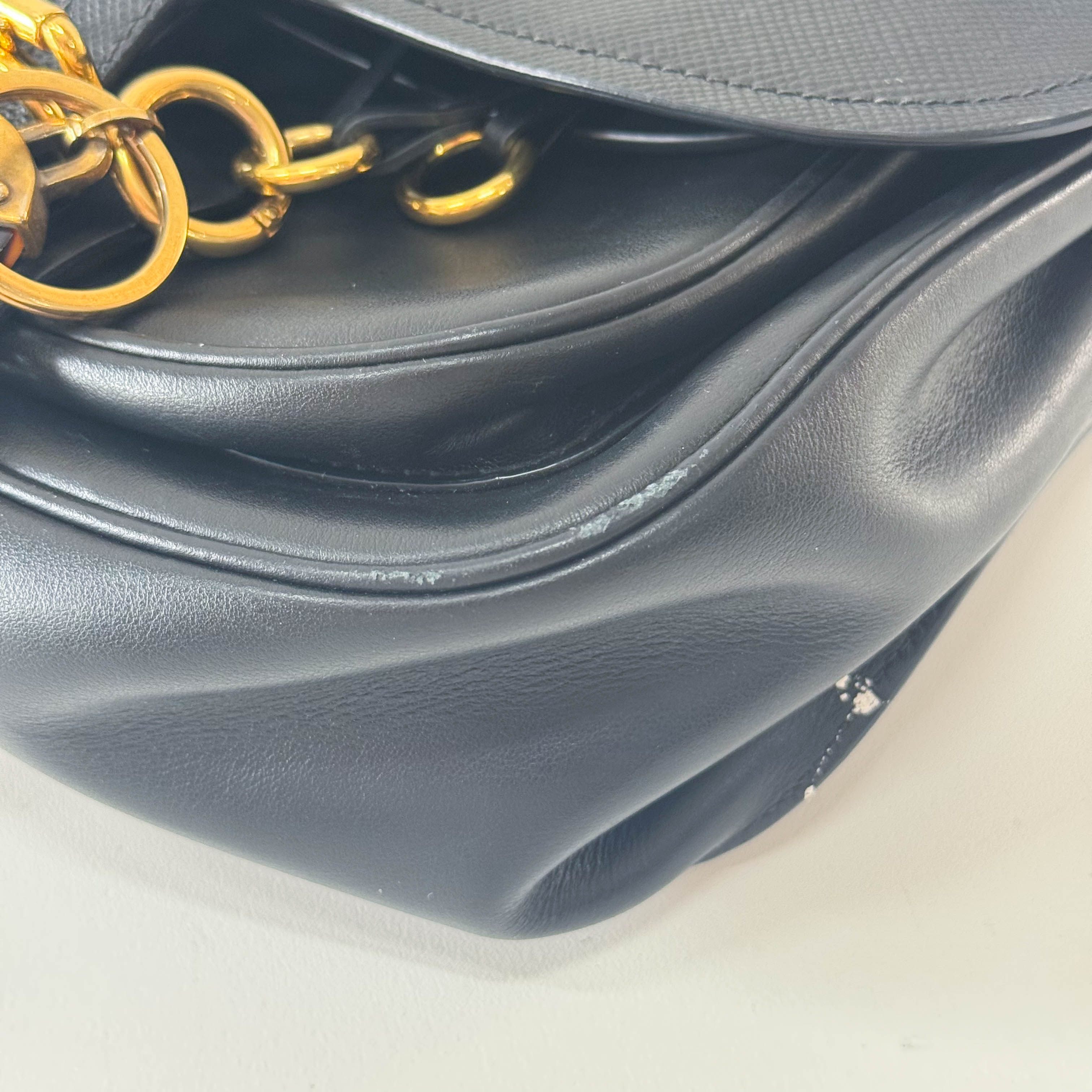 Saffiano Cuir Black Leather Bag
