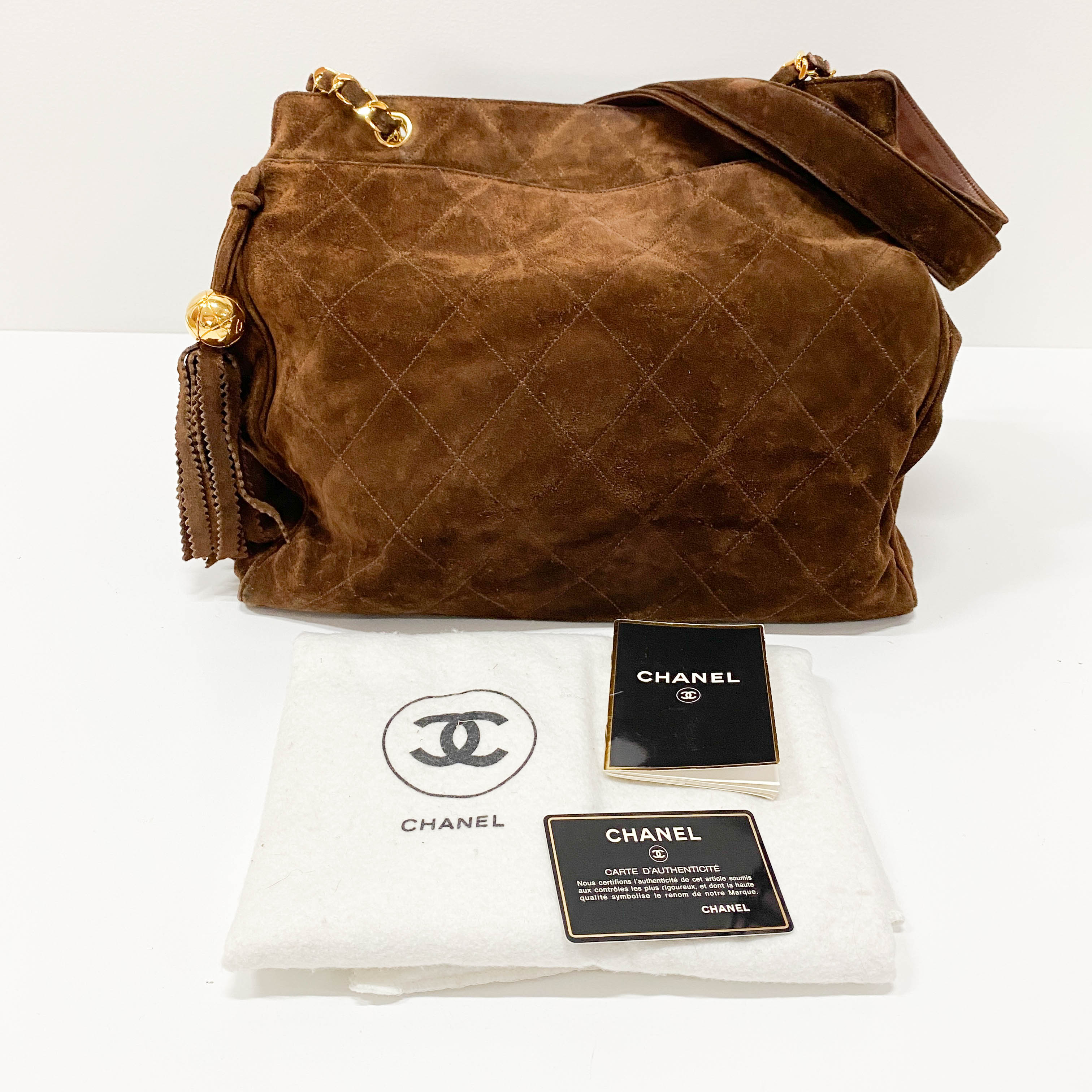 Brown Suede Shoulder Bag