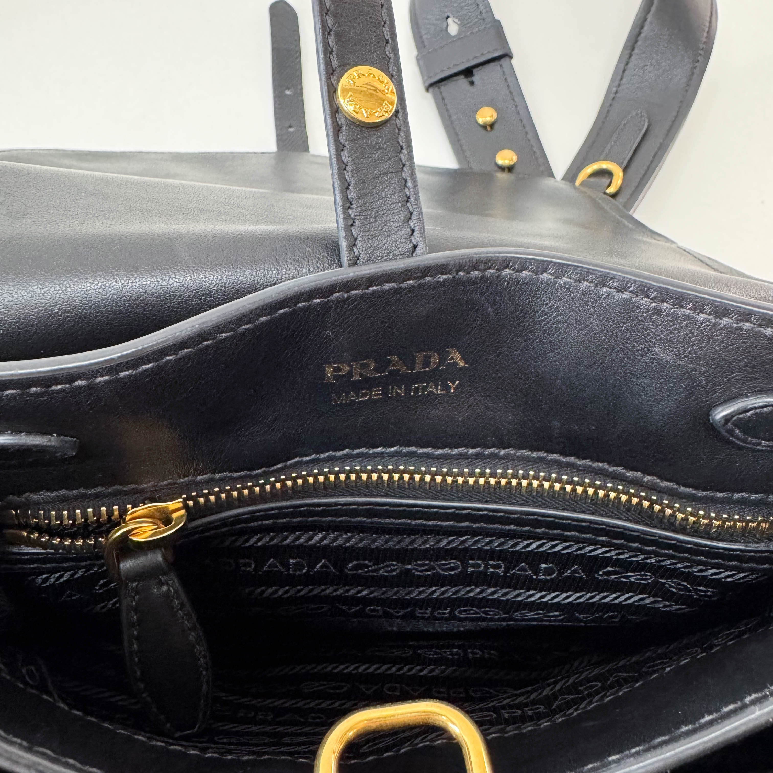 Saffiano Cuir Black Leather Bag