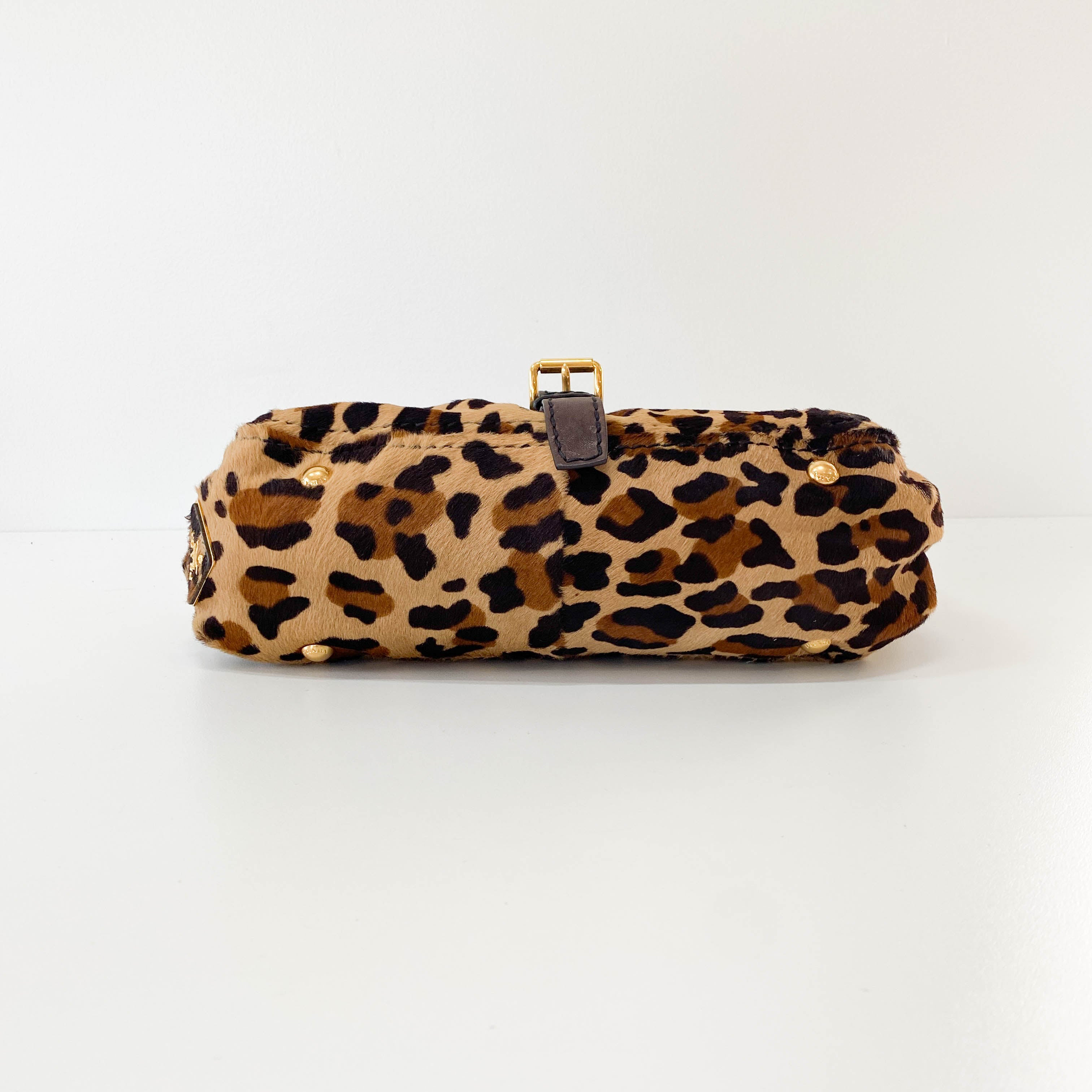 Leopard Print Pony Hair Shoulder Bag