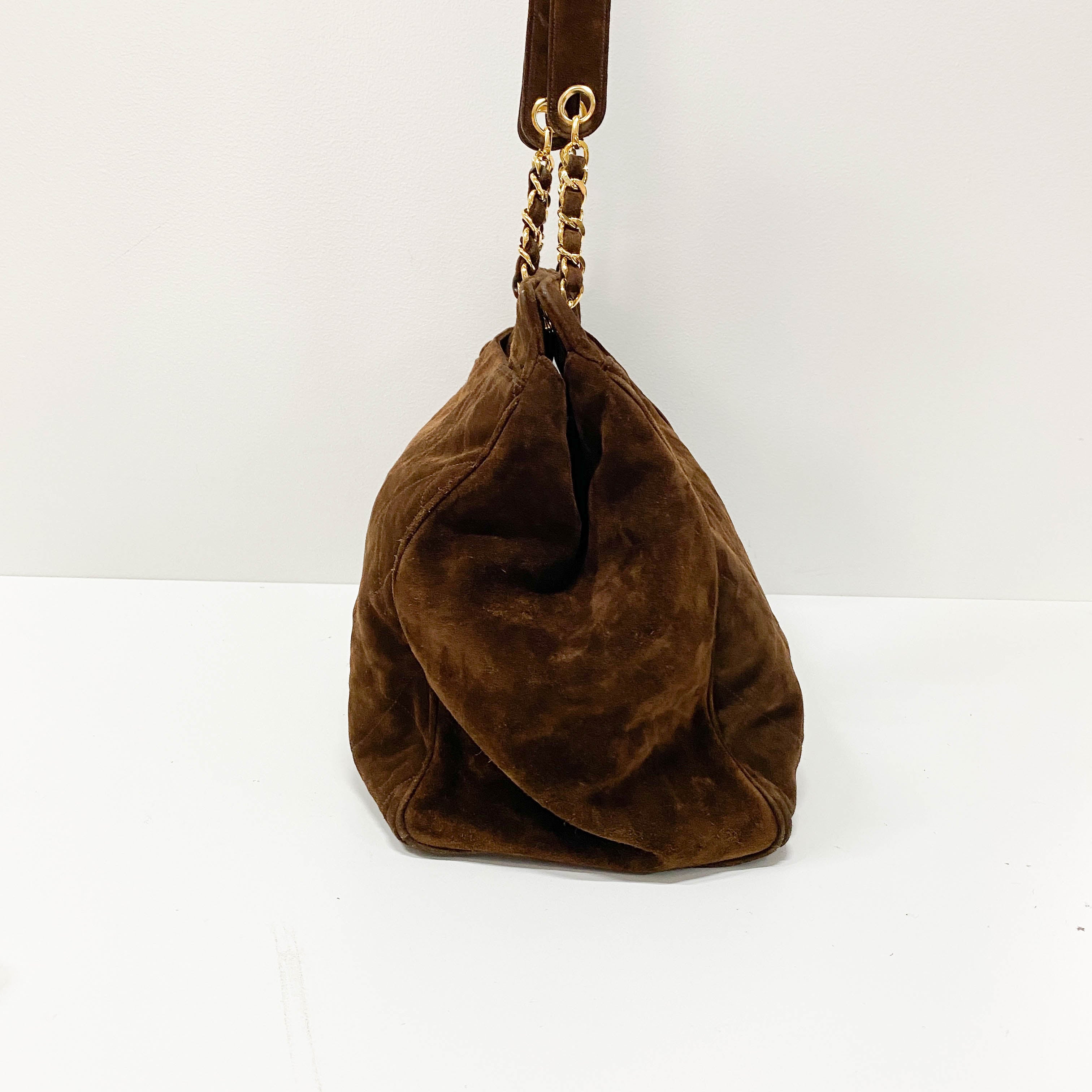 Brown Suede Shoulder Bag