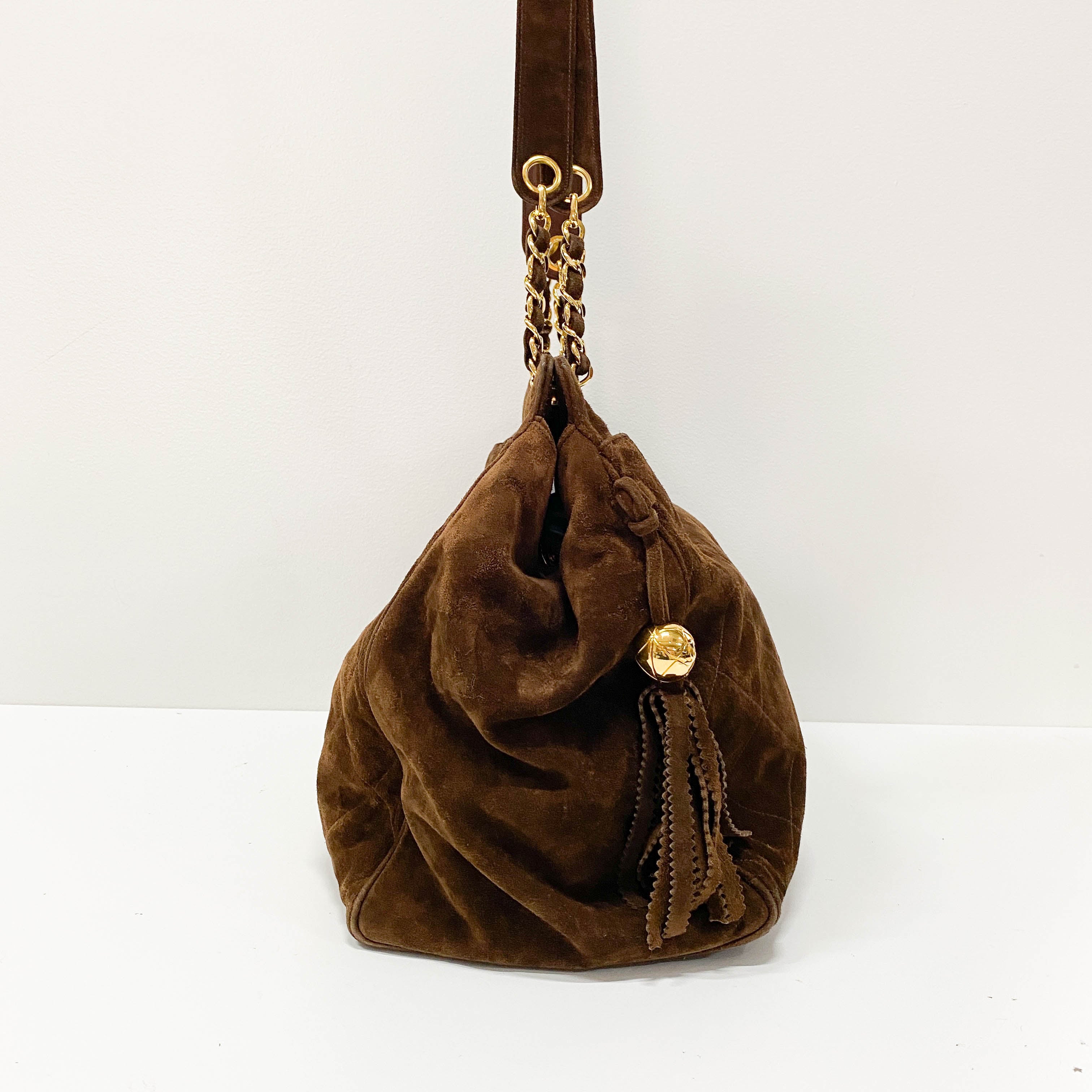 Brown Suede Shoulder Bag
