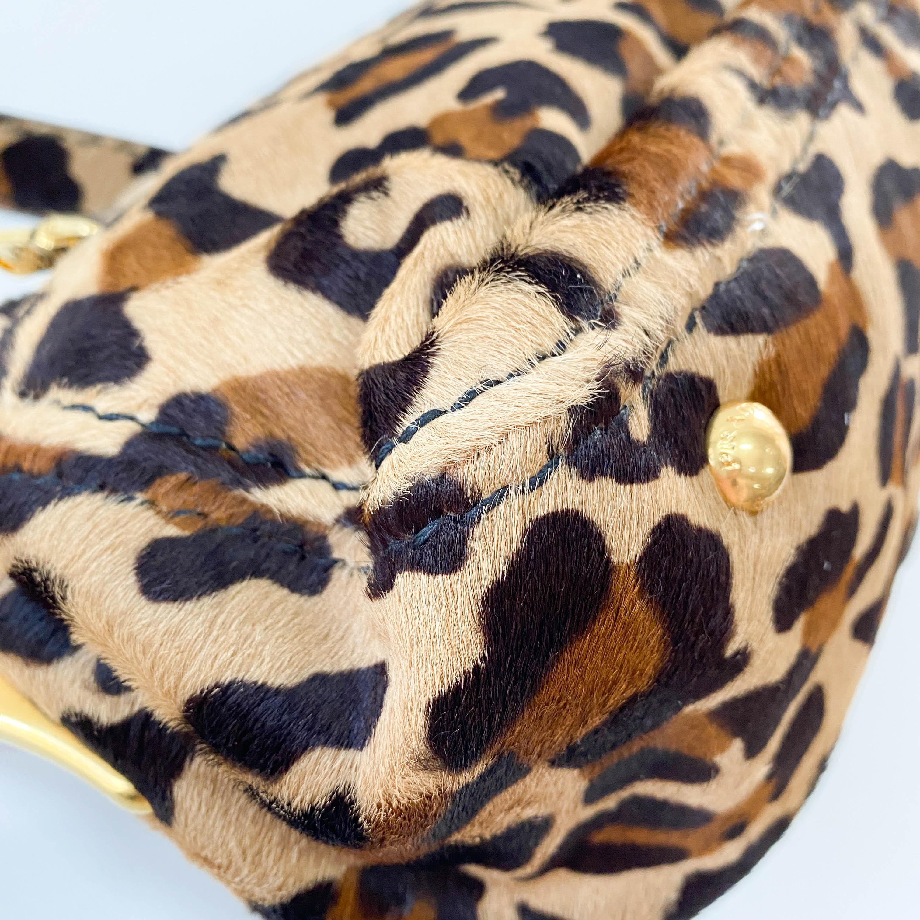 Leopard Print Pony Hair Shoulder Bag