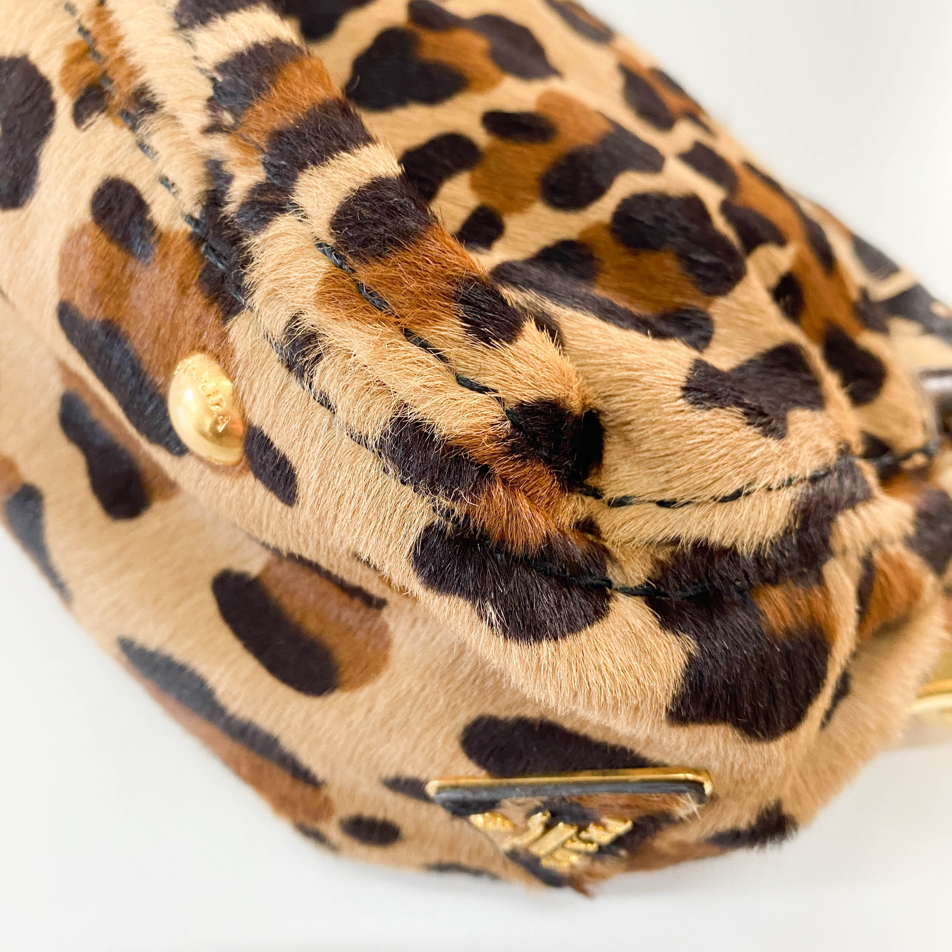 Leopard Print Pony Hair Shoulder Bag