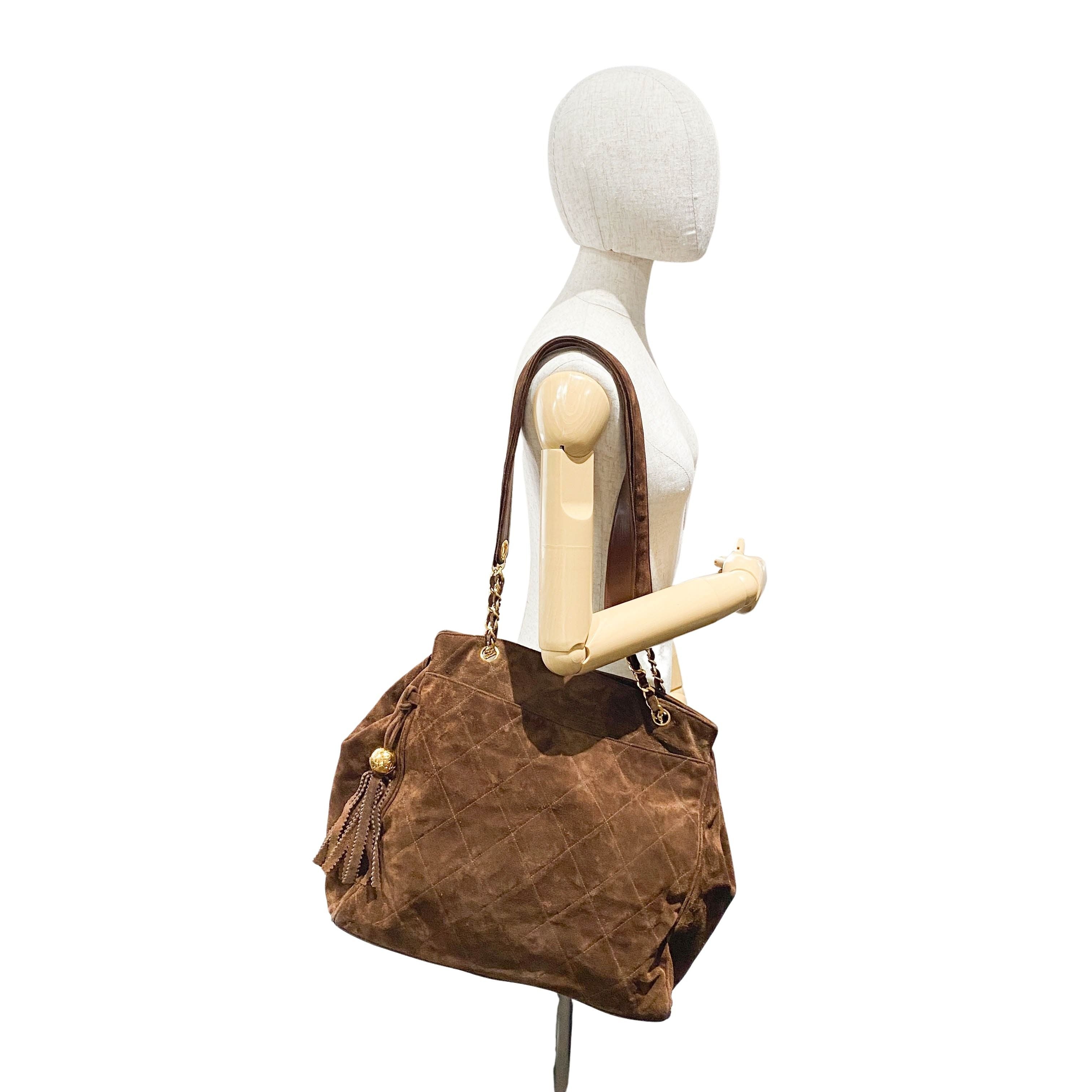 Brown Suede Shoulder Bag