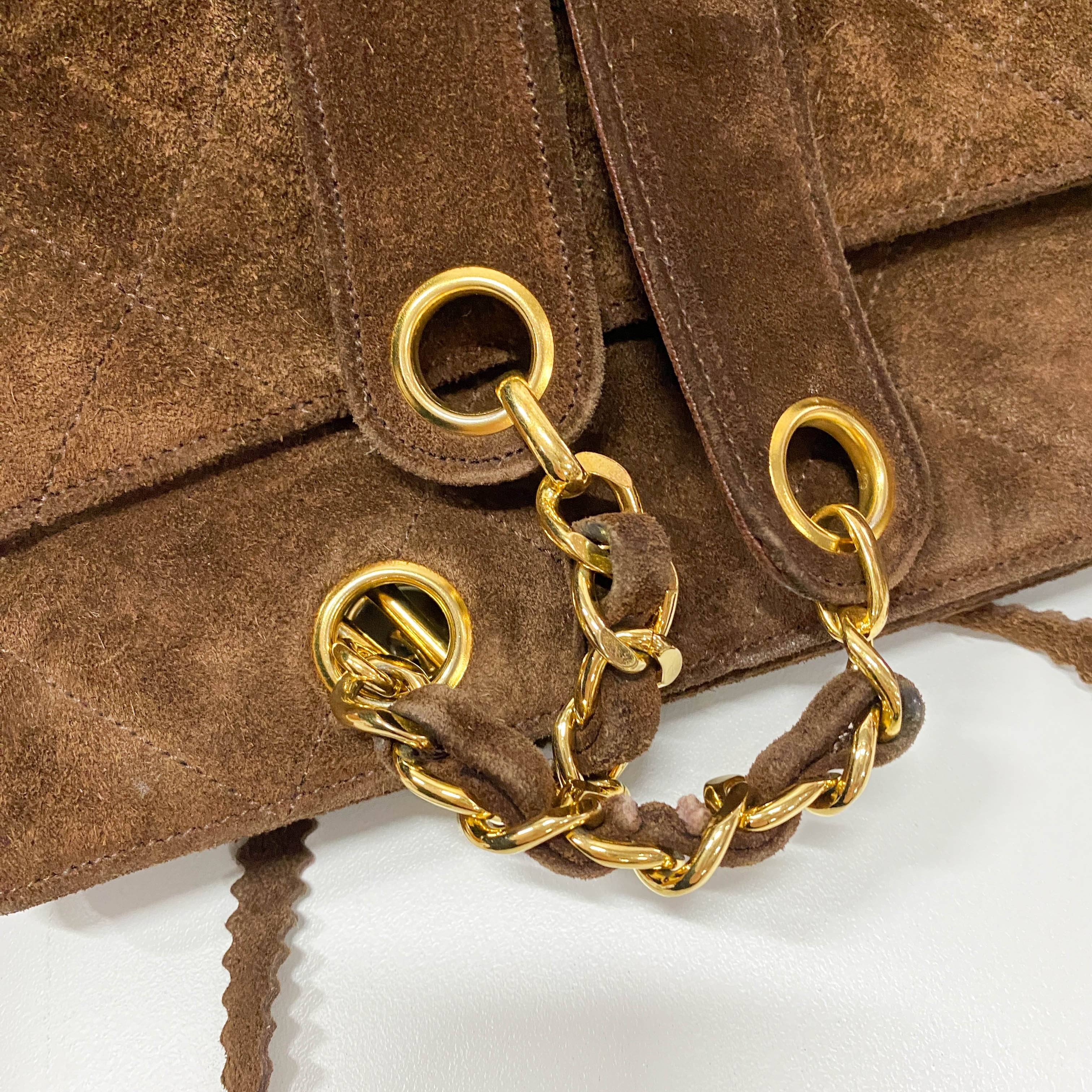 Brown Suede Shoulder Bag