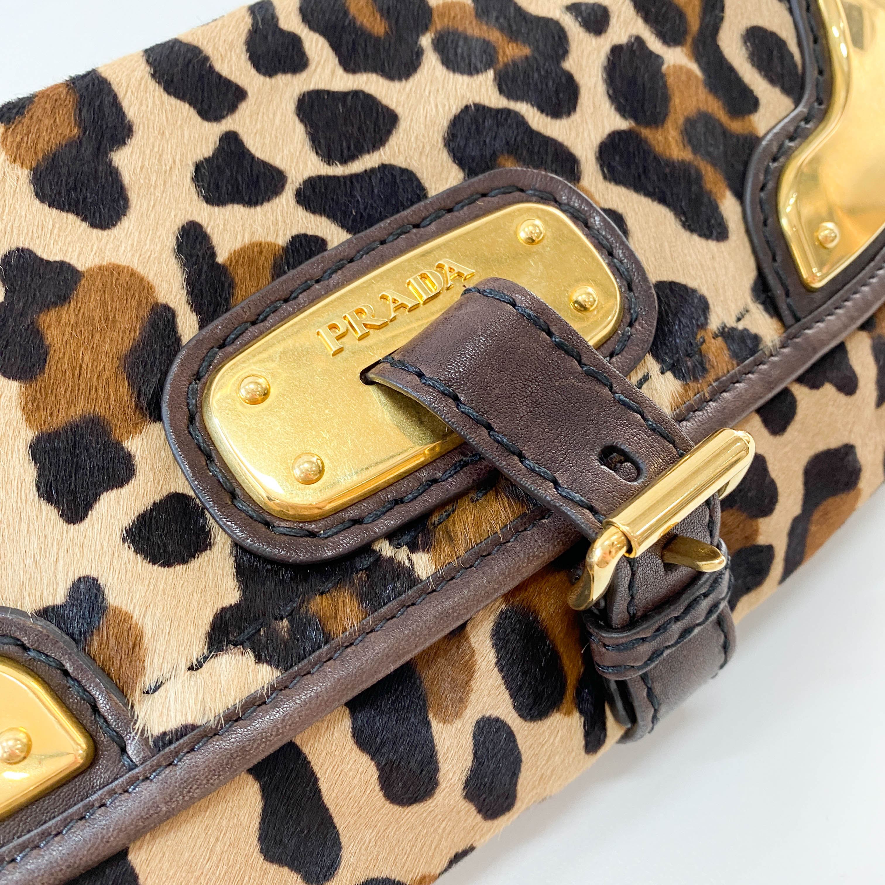 Leopard Print Pony Hair Shoulder Bag