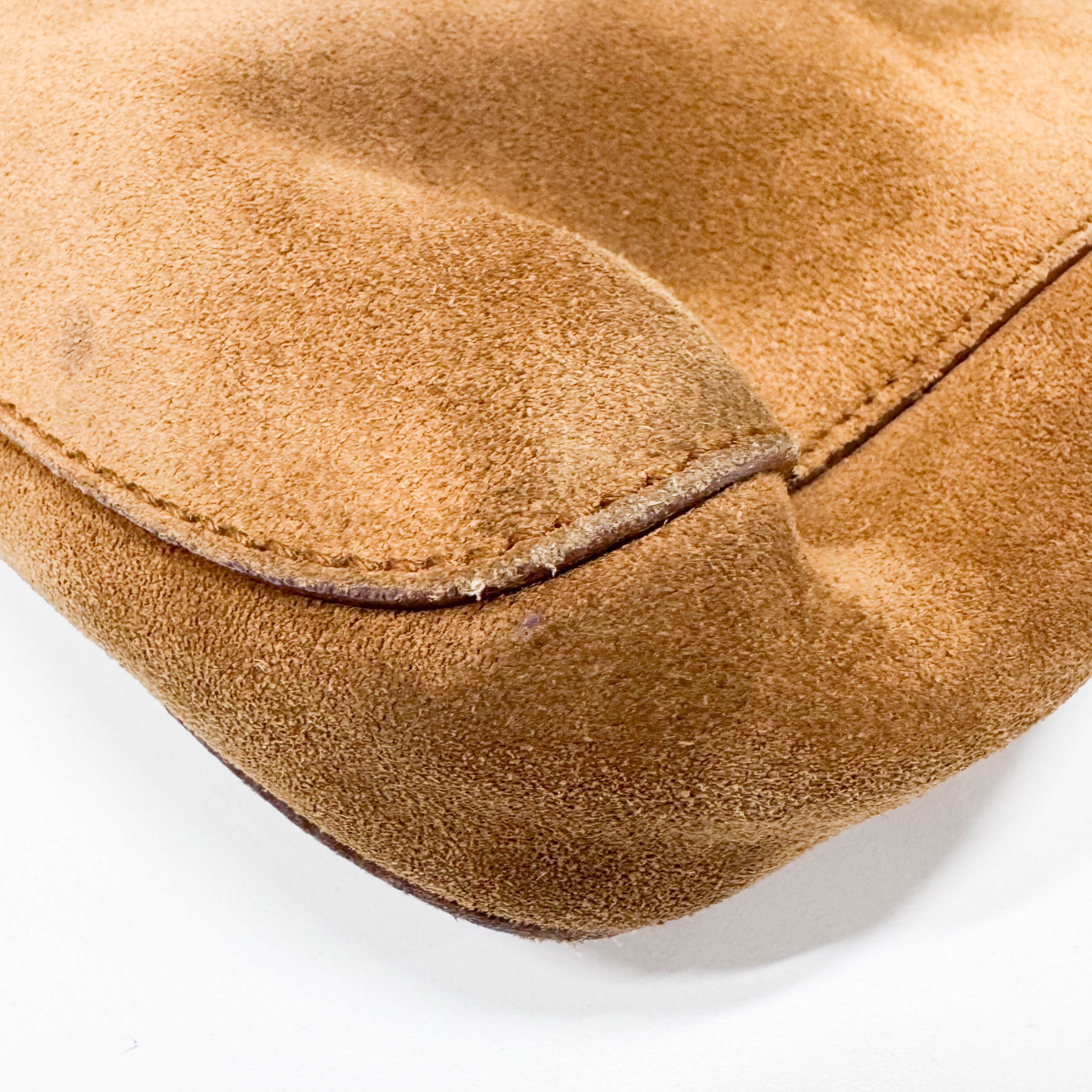 Horsebit Brown Suede Shoulder Bag