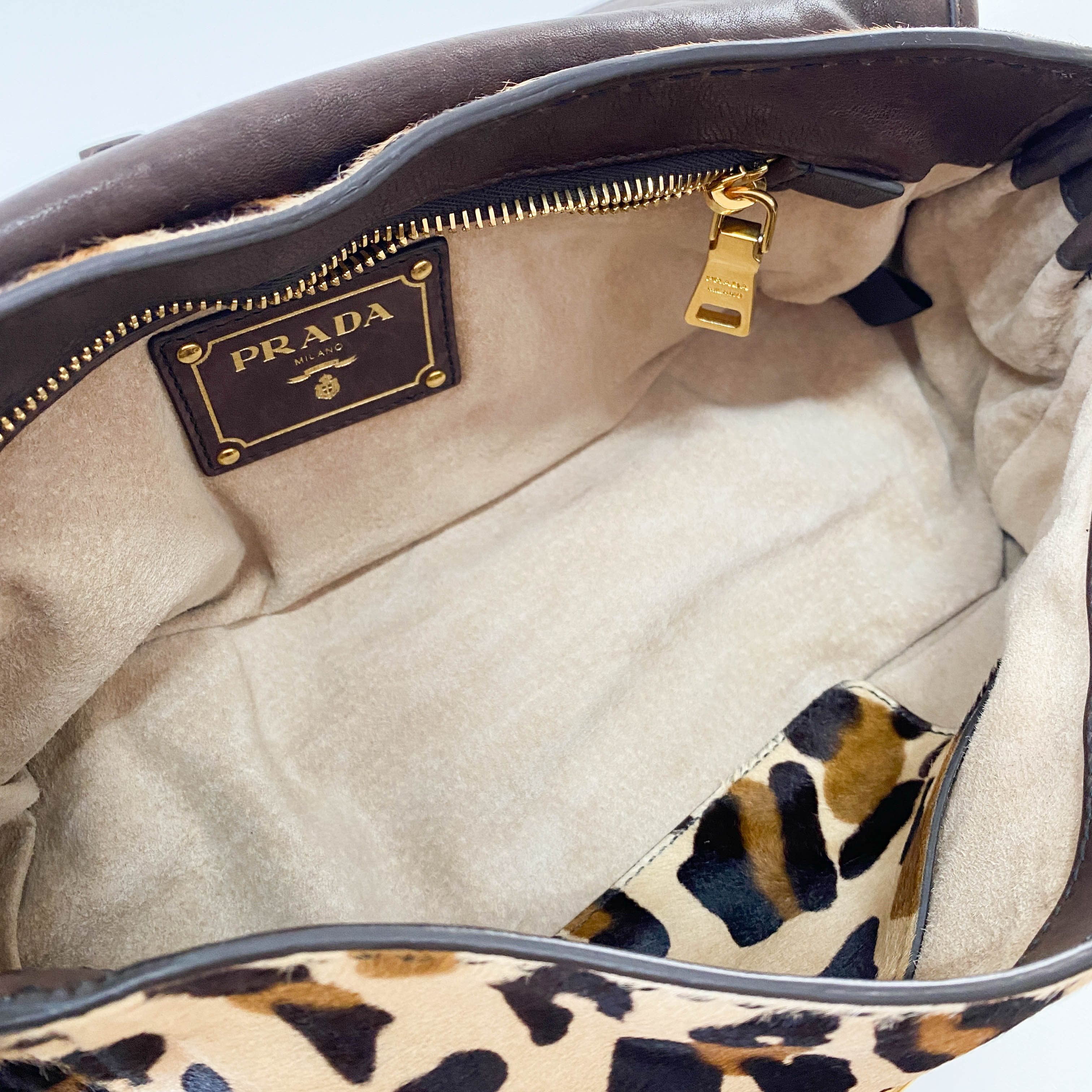 Leopard Print Pony Hair Shoulder Bag