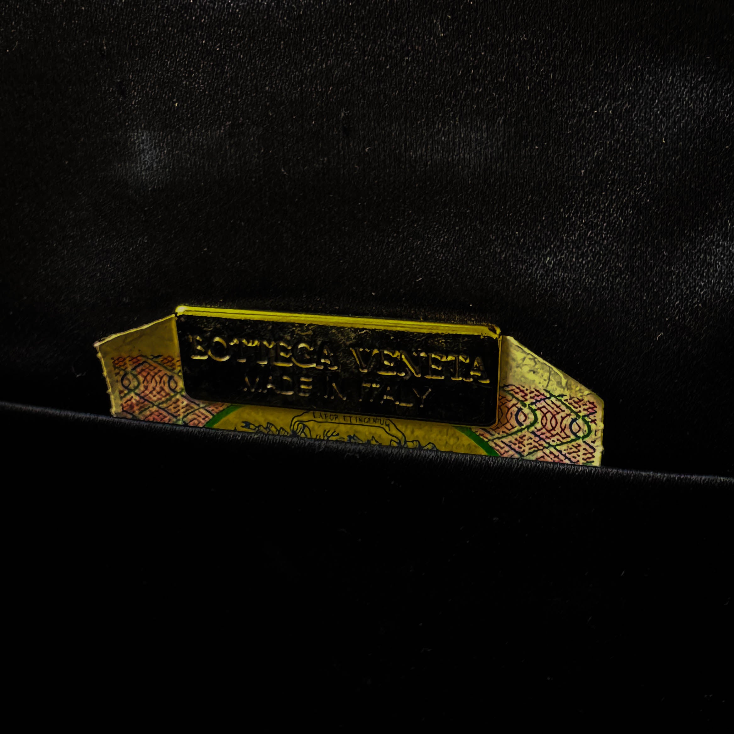 Intrecciato Black Satin Butterfly embroidered Handbag