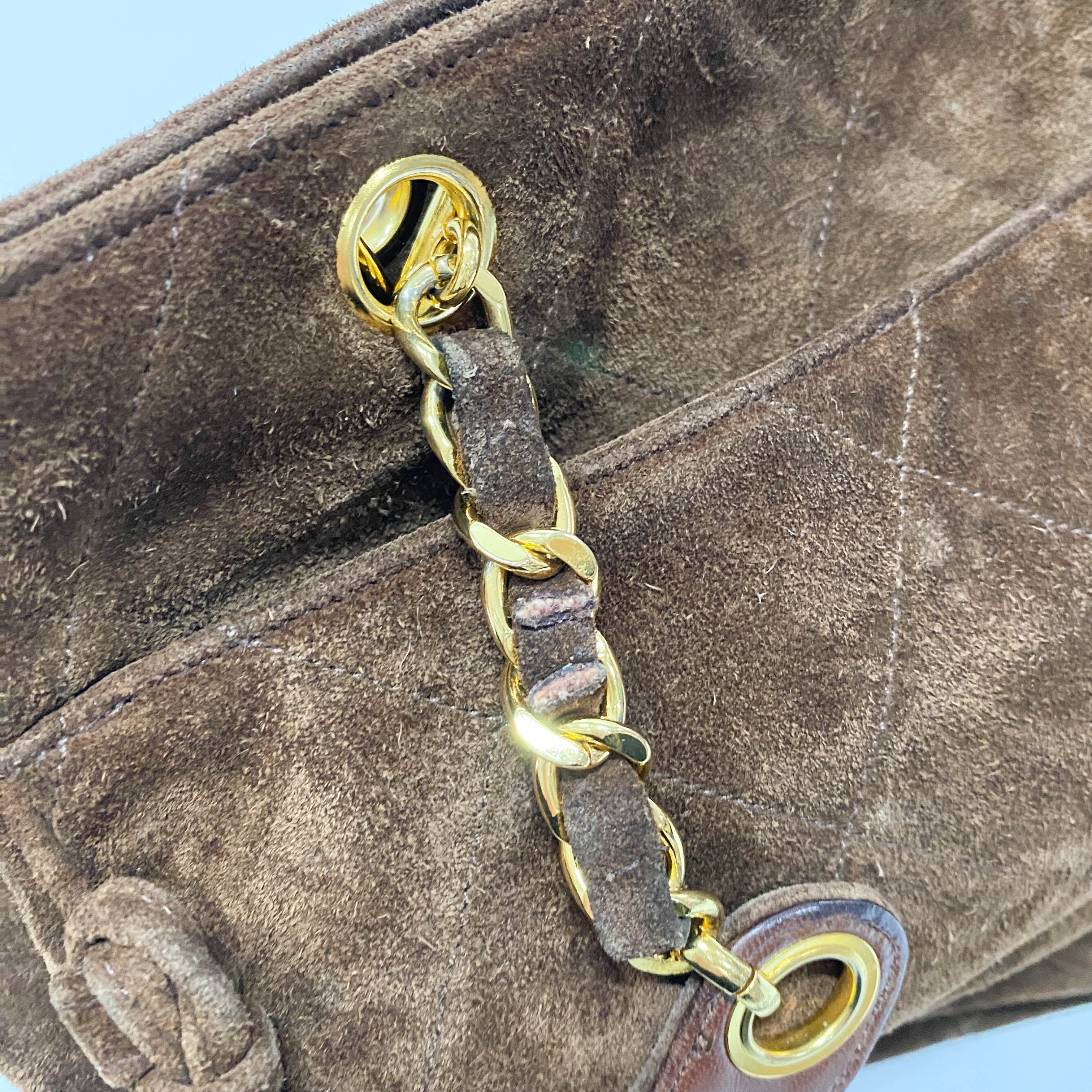 Brown Suede Shoulder Bag