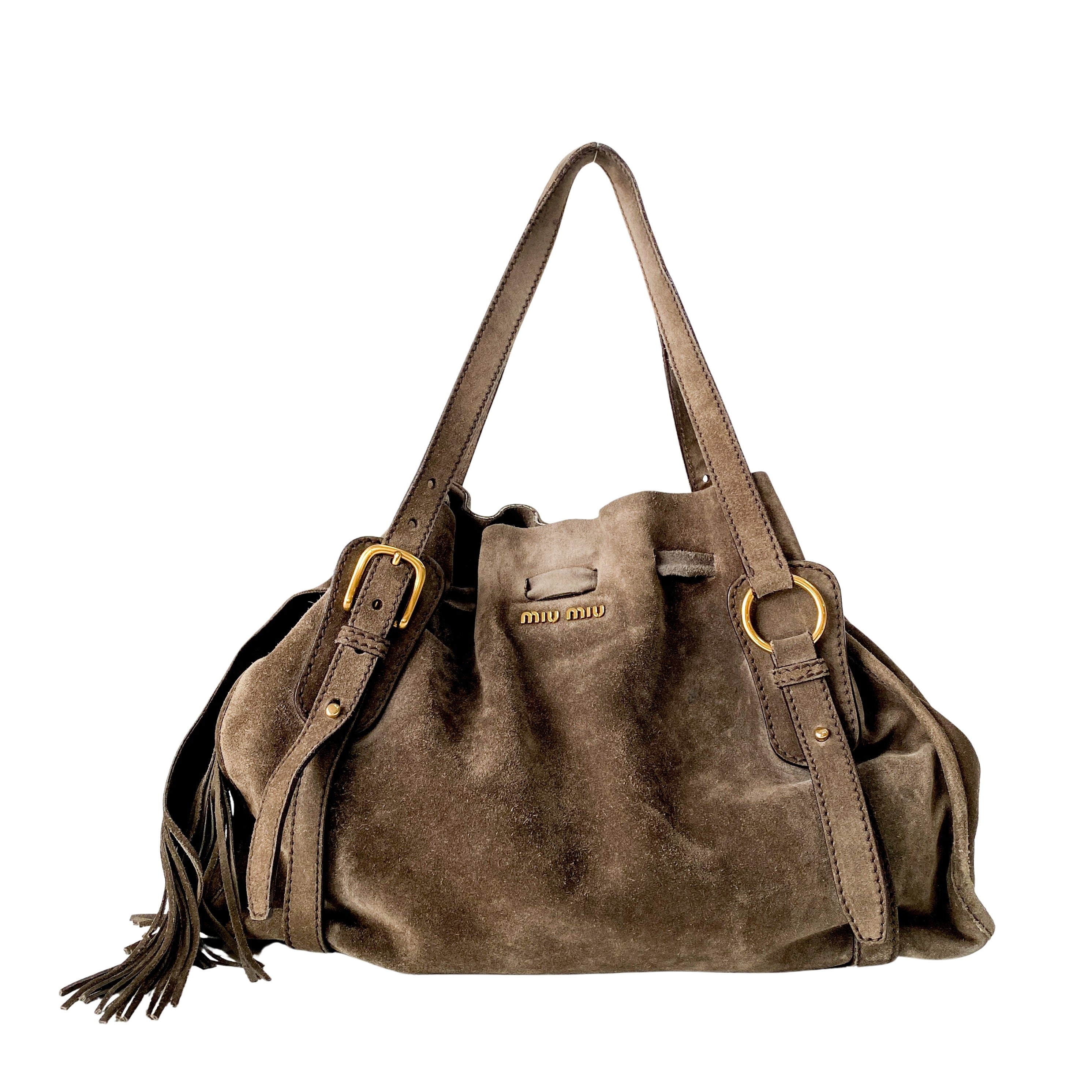 Brown Suede Shoulder Bag