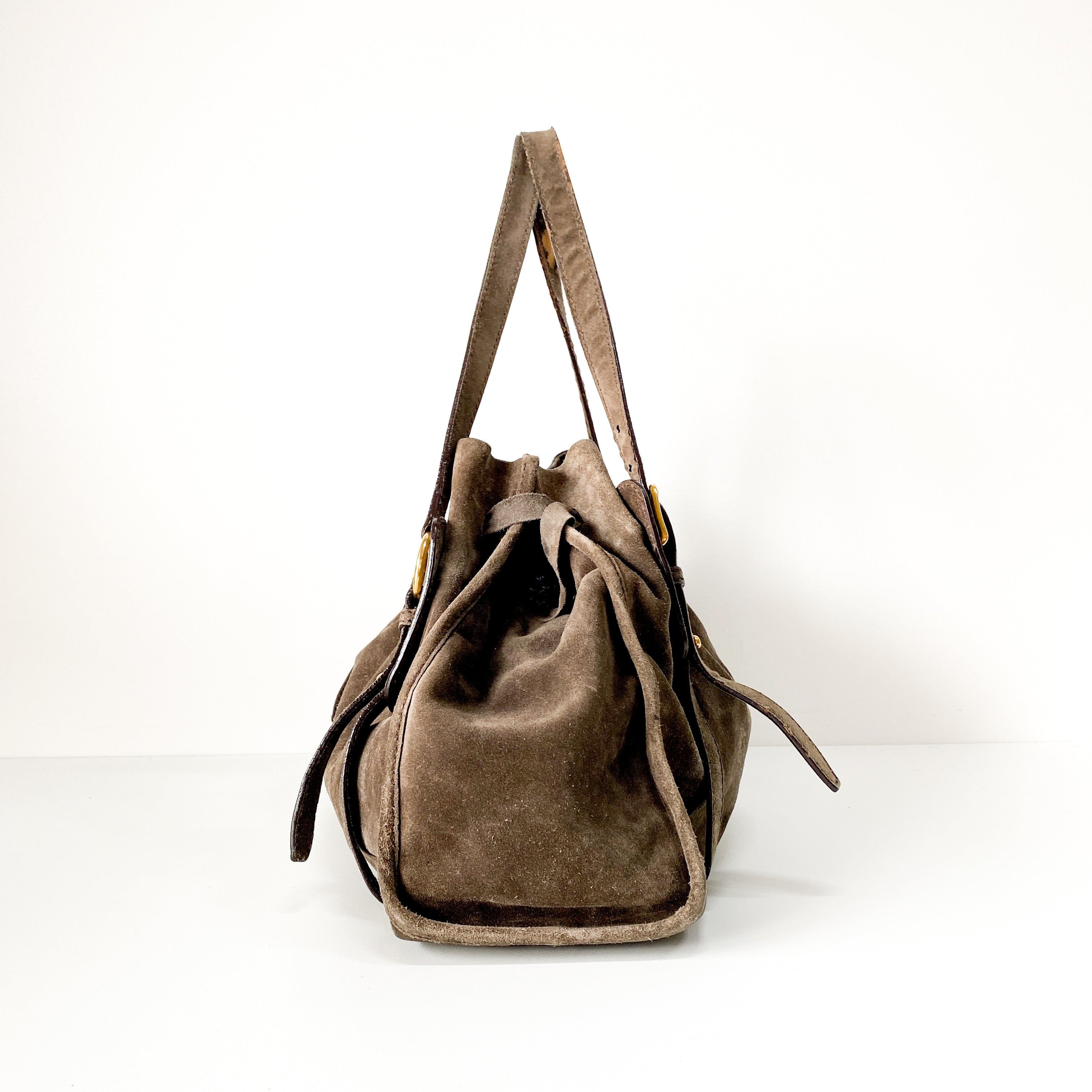 Brown Suede Shoulder Bag