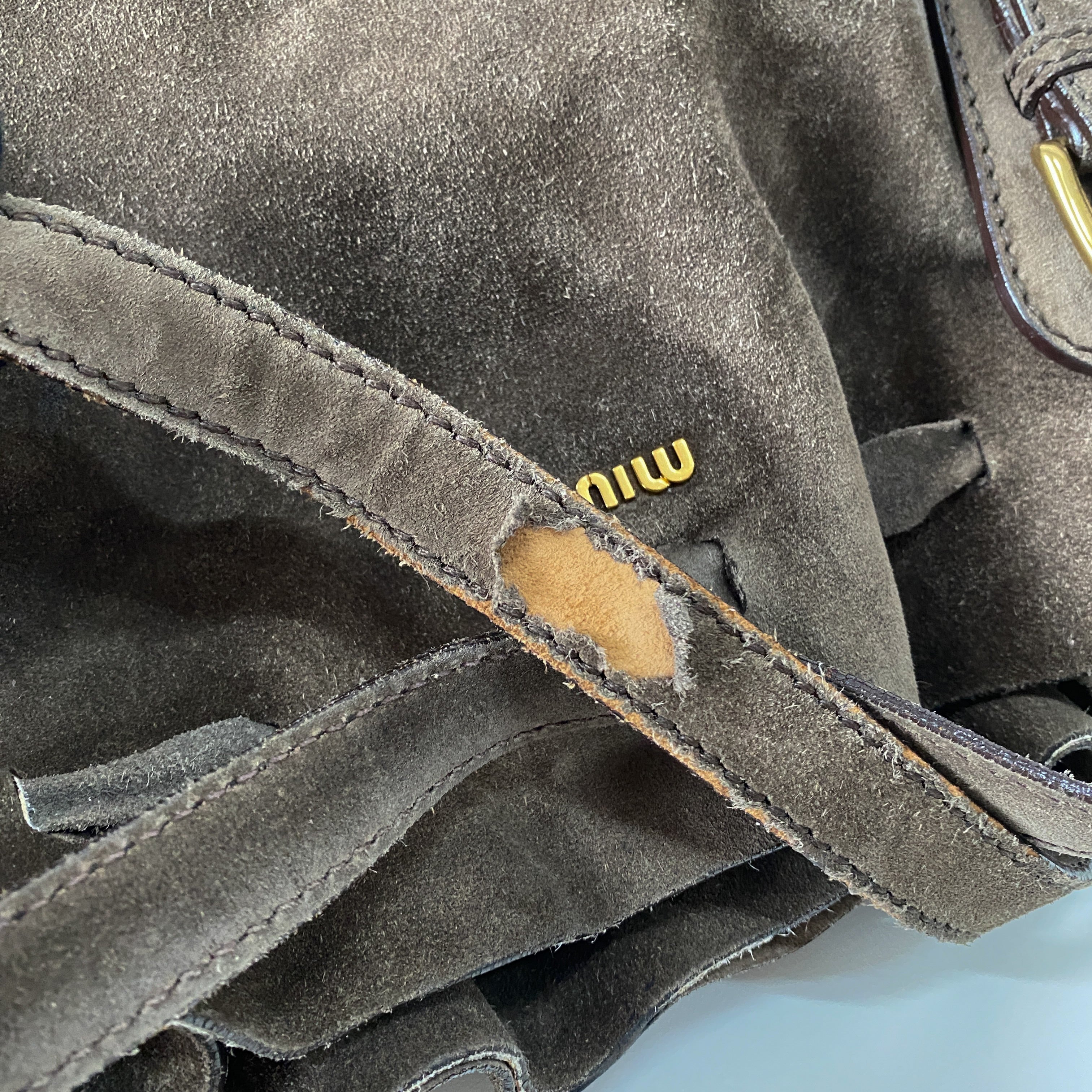 Brown Suede Shoulder Bag