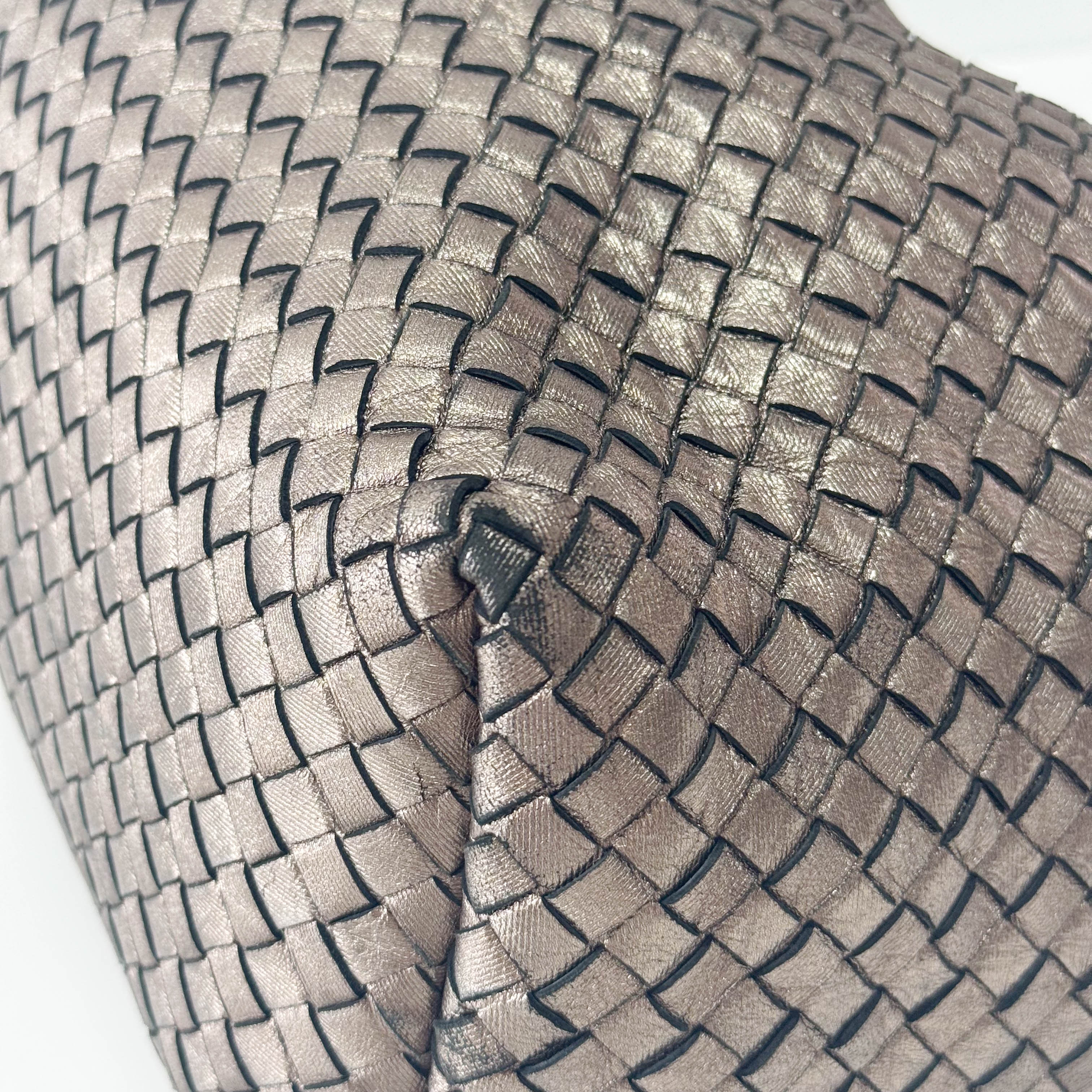 Intrecciato Golden Leather Shoulder Bag