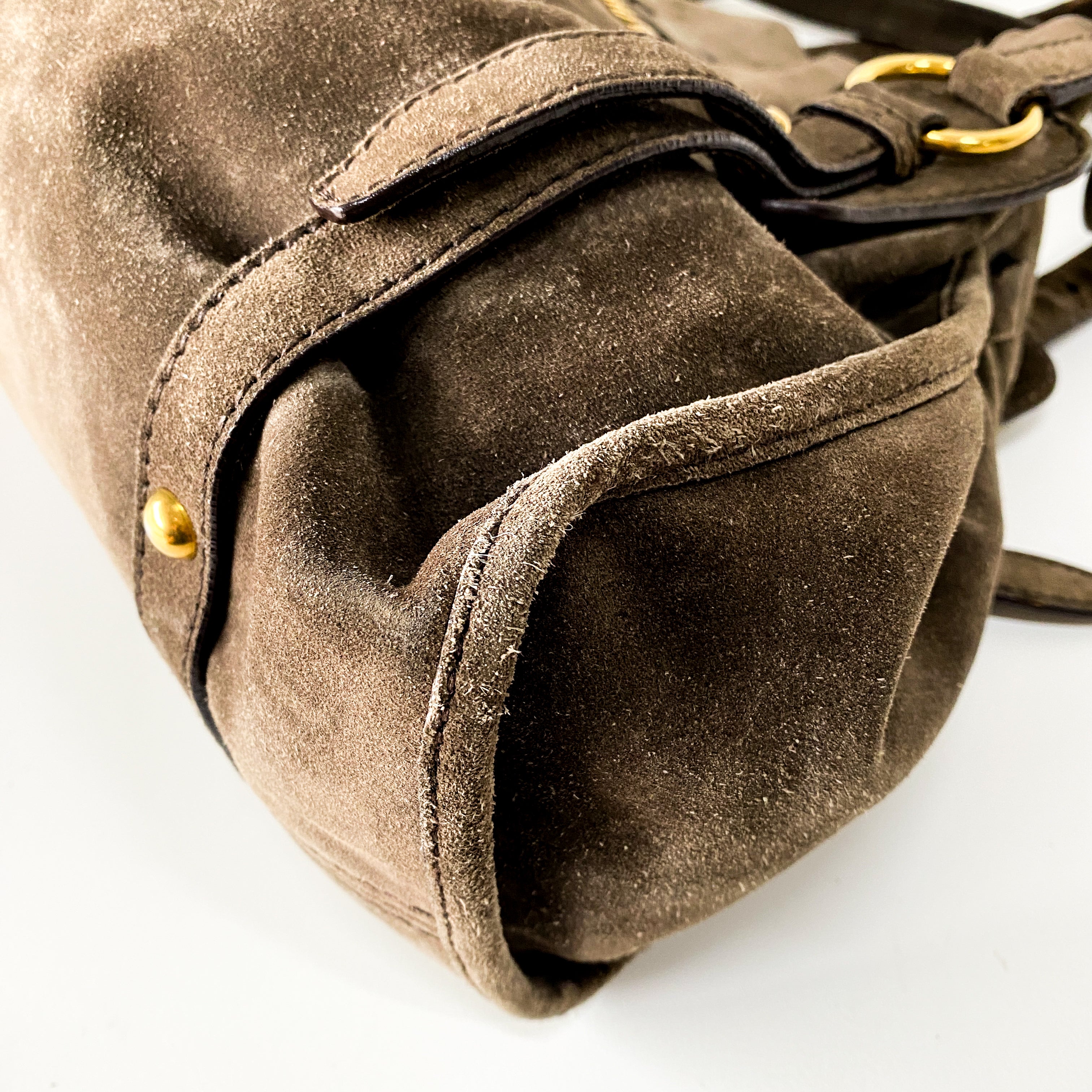 Brown Suede Shoulder Bag