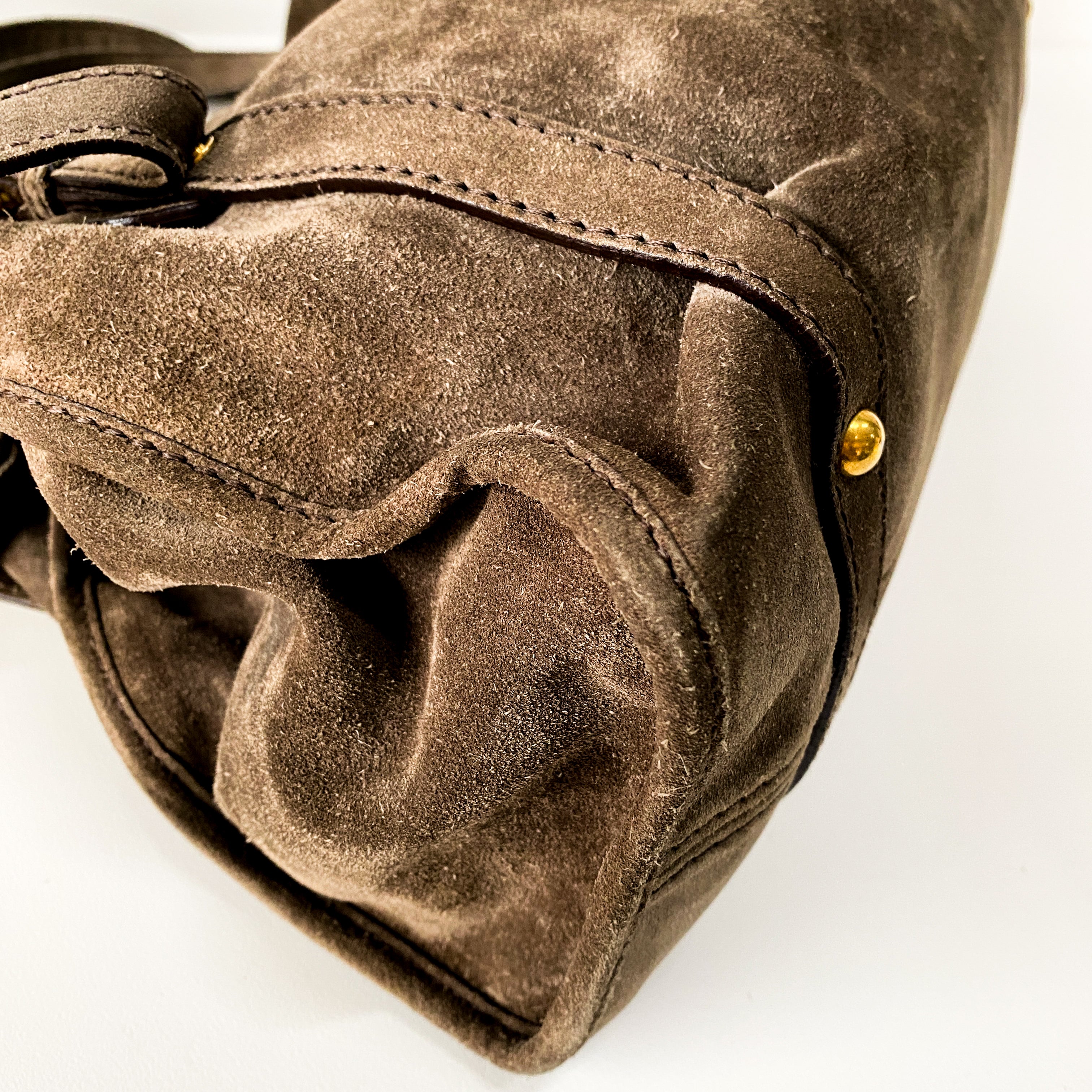 Brown Suede Shoulder Bag
