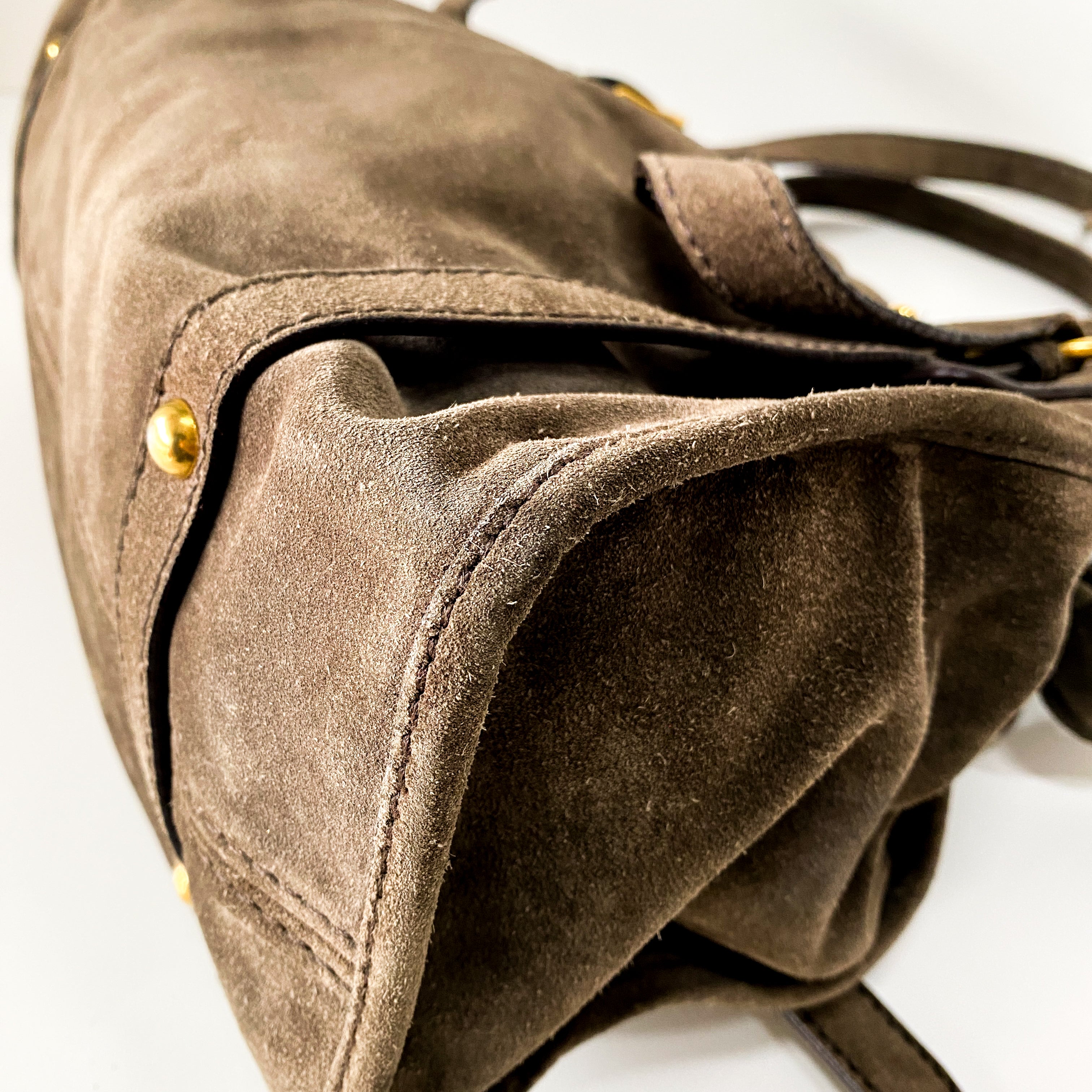 Brown Suede Shoulder Bag