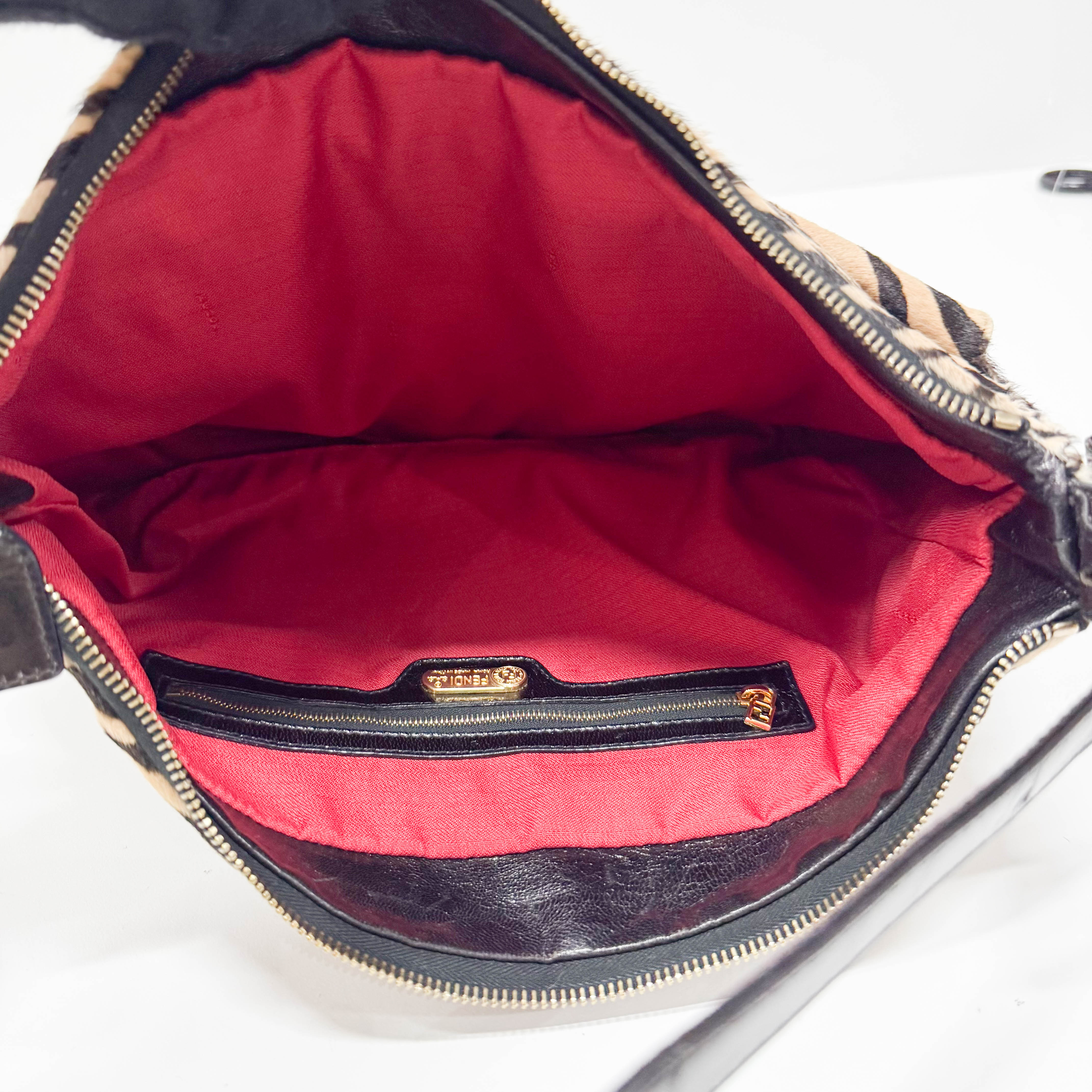 Mamma Baguette Zebra Print Pony Hair Shoulder Bag