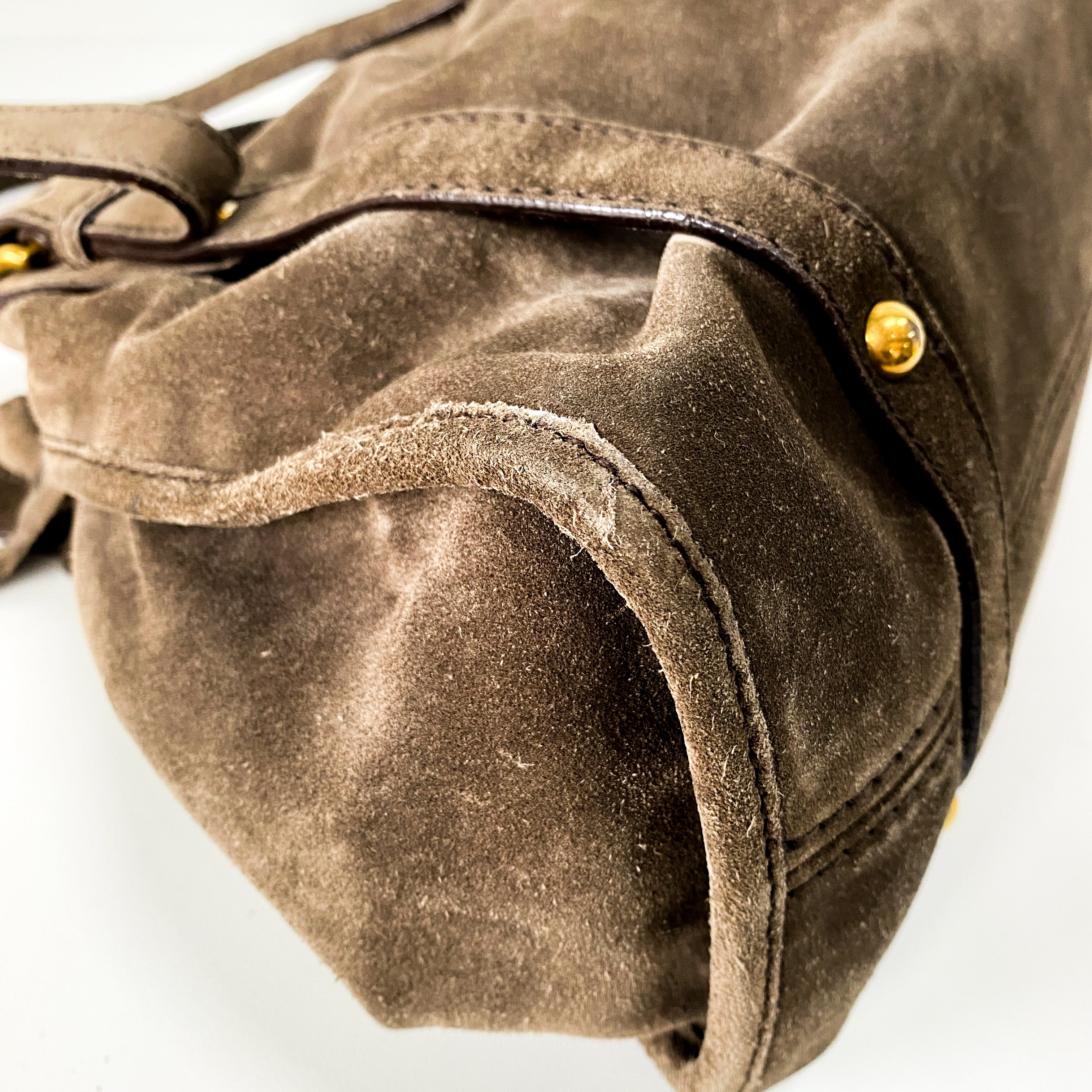Brown Suede Shoulder Bag