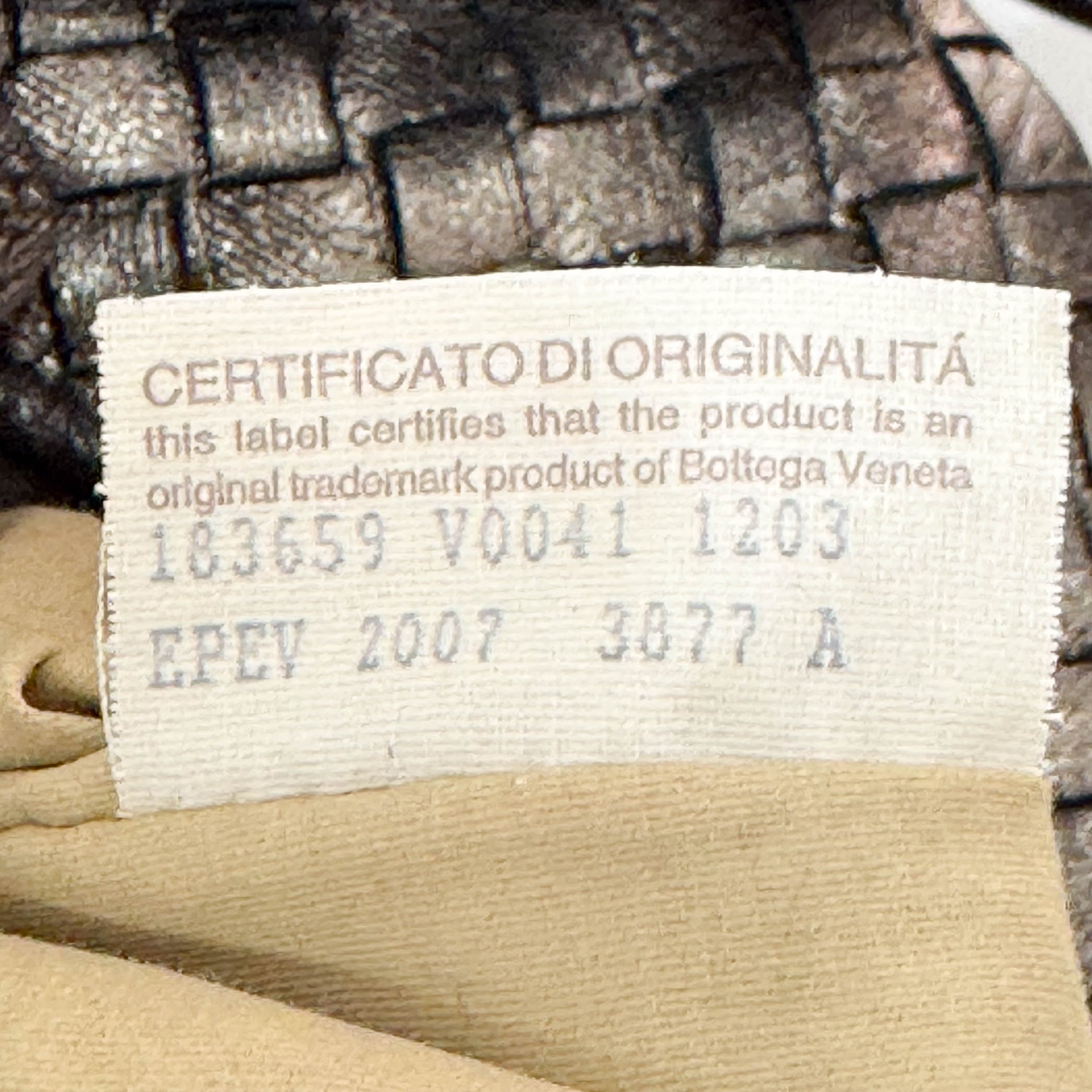 Intrecciato Golden Leather Shoulder Bag