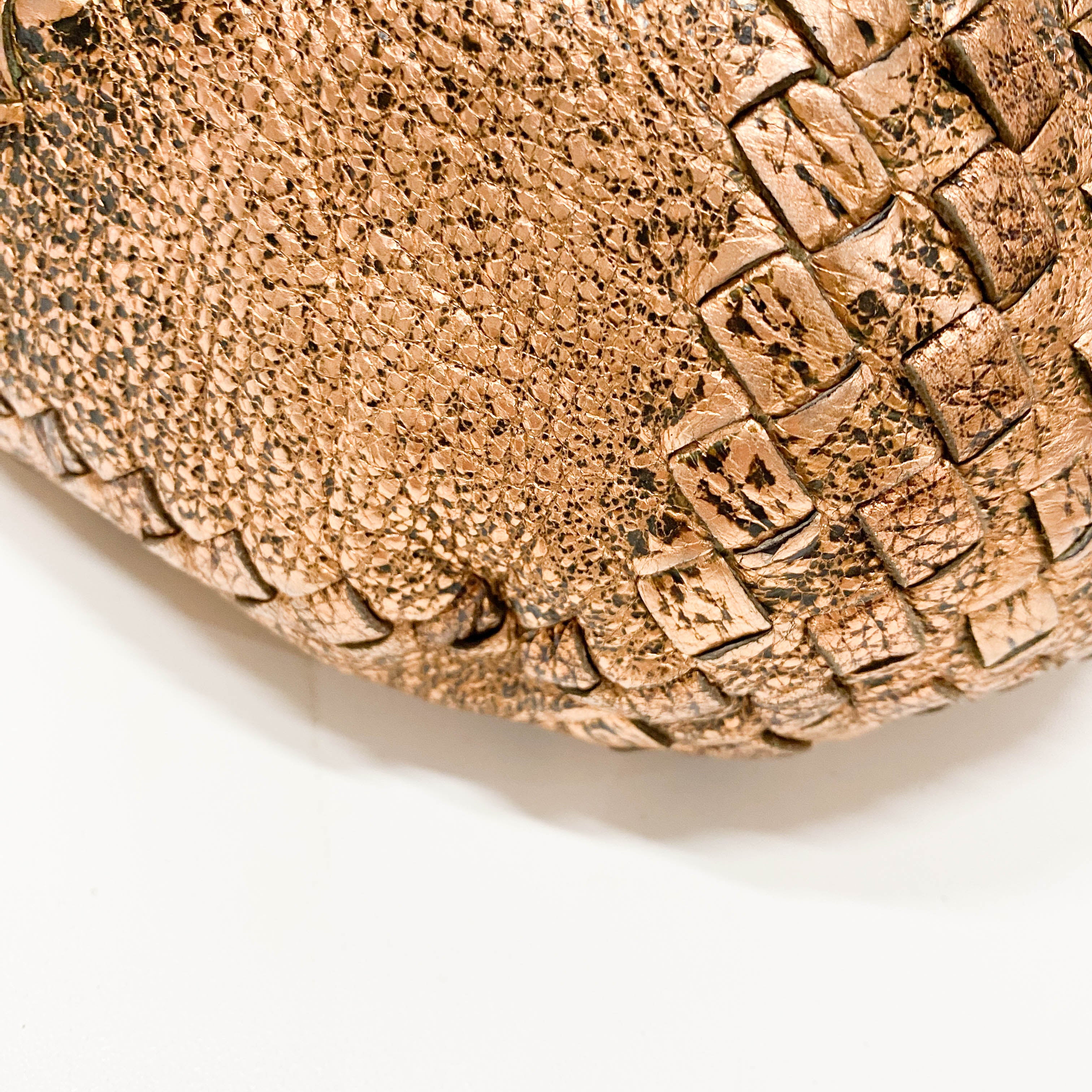 Intrecciato Metallic Bronze Leather Hobo Bag