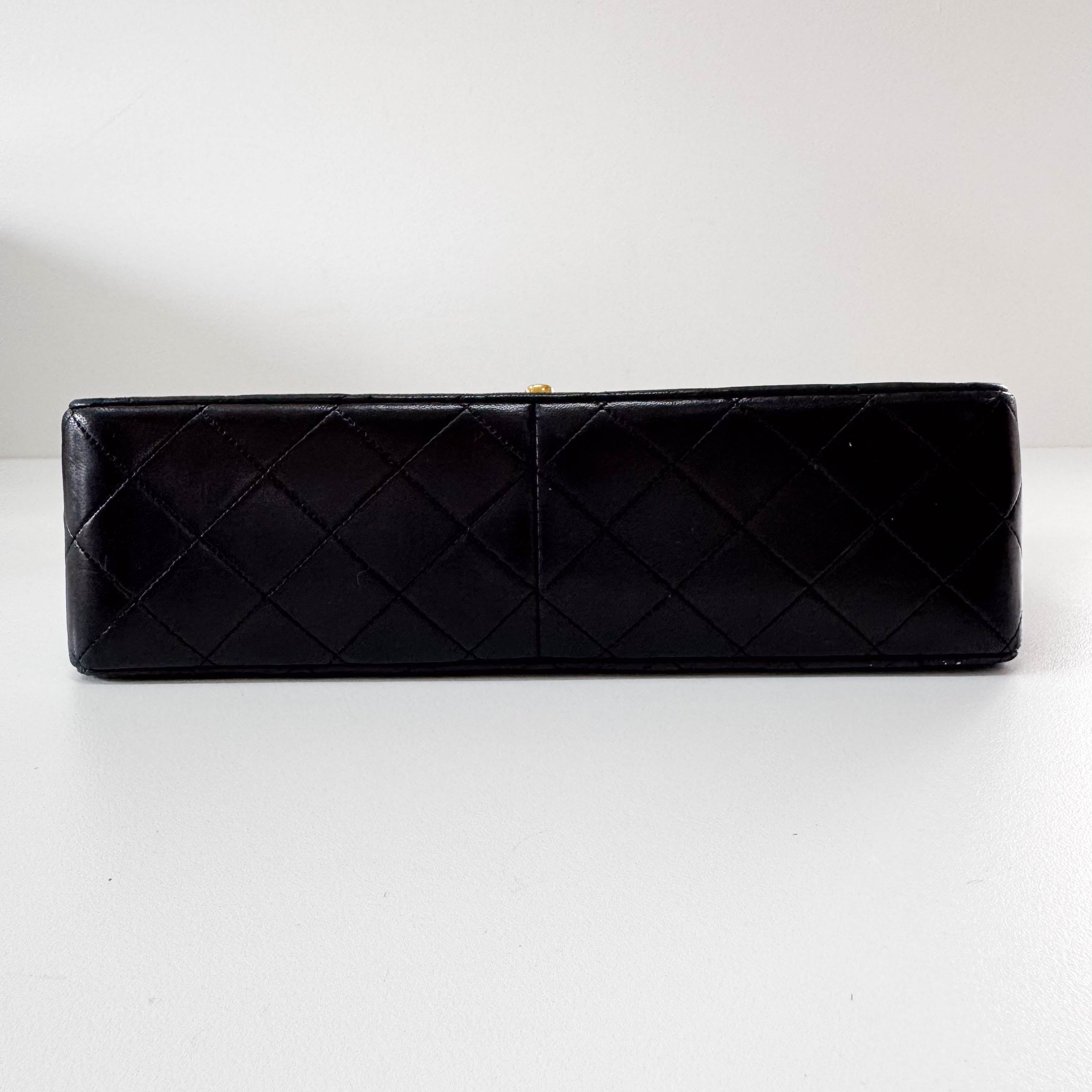 Classic Single Flap Black Quilted Lambskin Shoulder Bag