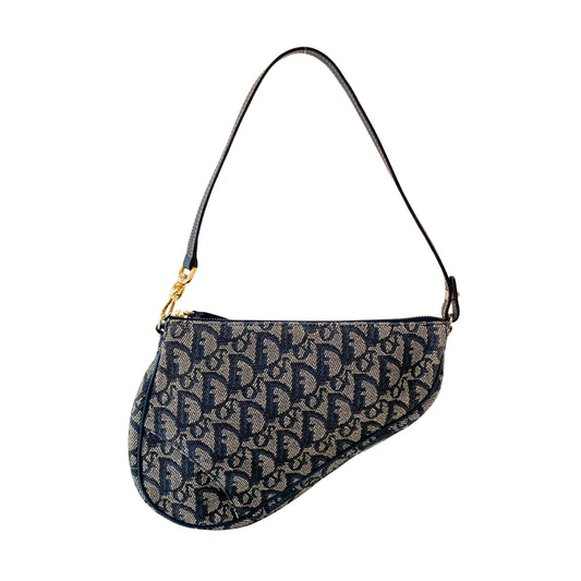 Trotter Saddle Navy Oblique Canvas Bag