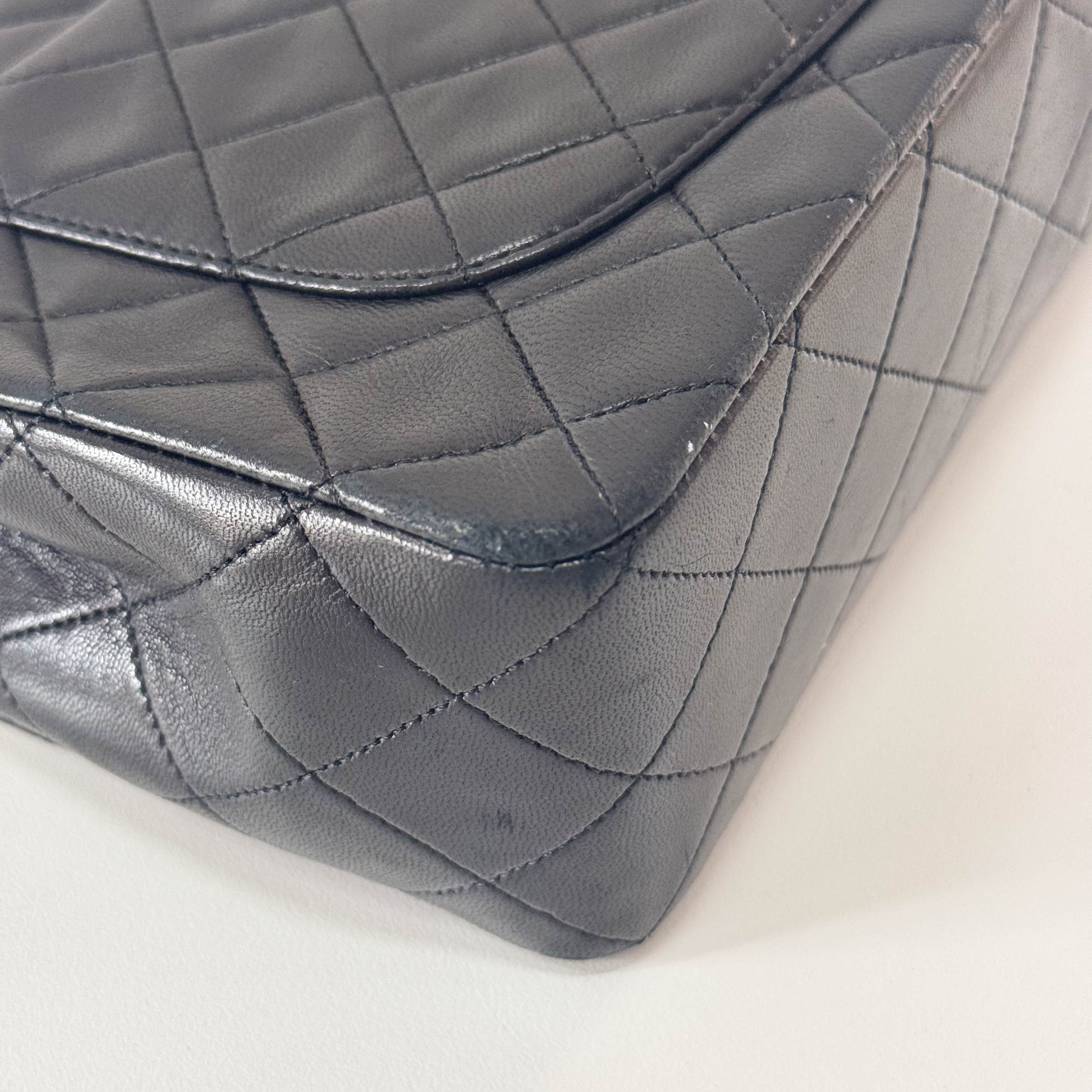Classic Single Flap Black Quilted Lambskin Shoulder Bag