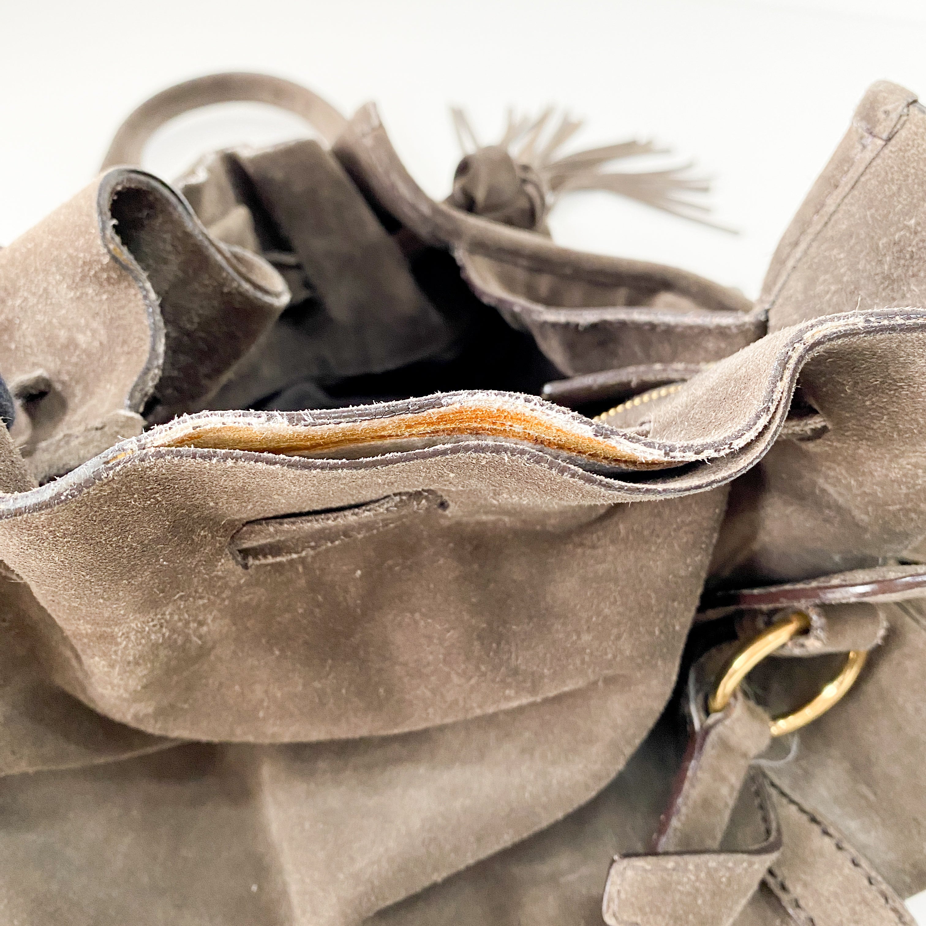 Brown Suede Shoulder Bag