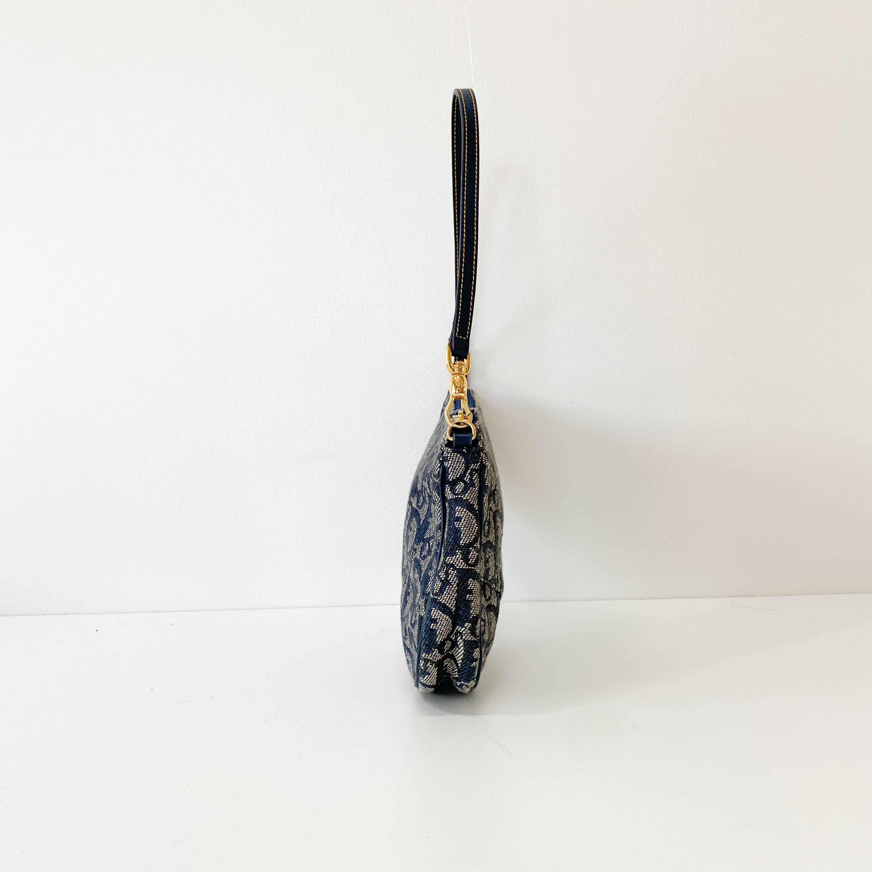 Trotter Saddle Navy Oblique Canvas Bag