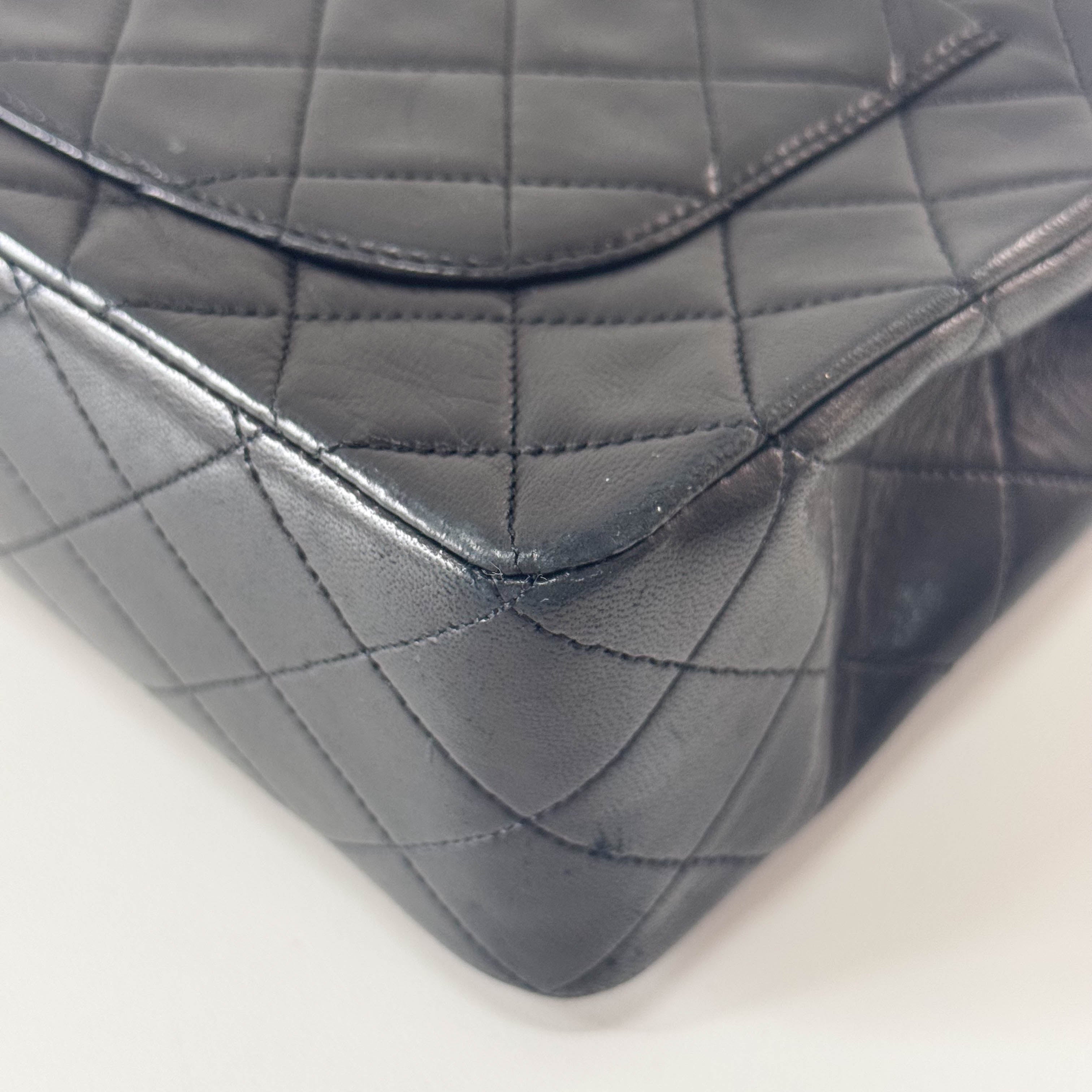 Classic Single Flap Black Quilted Lambskin Shoulder Bag