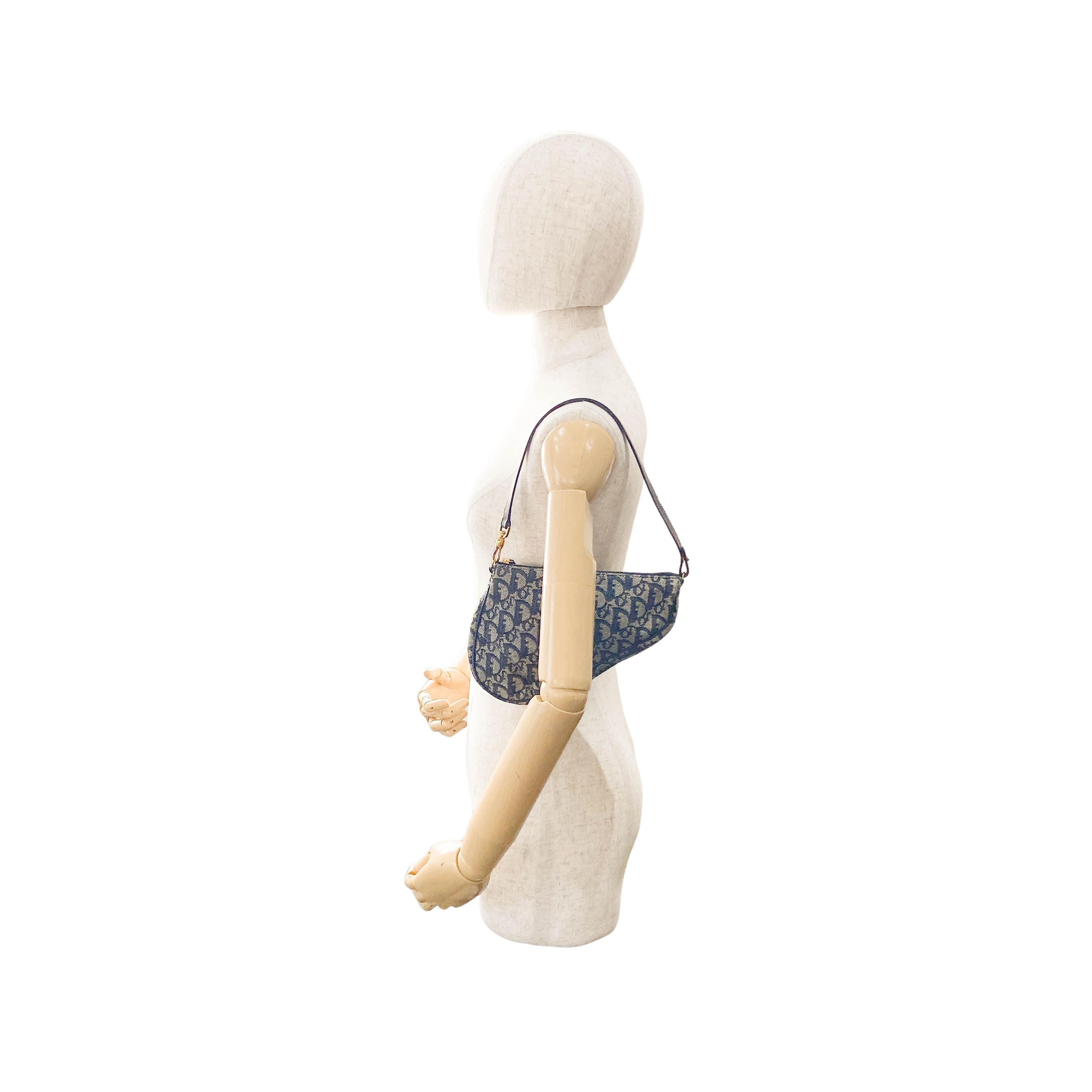 Trotter Saddle Navy Oblique Canvas Bag