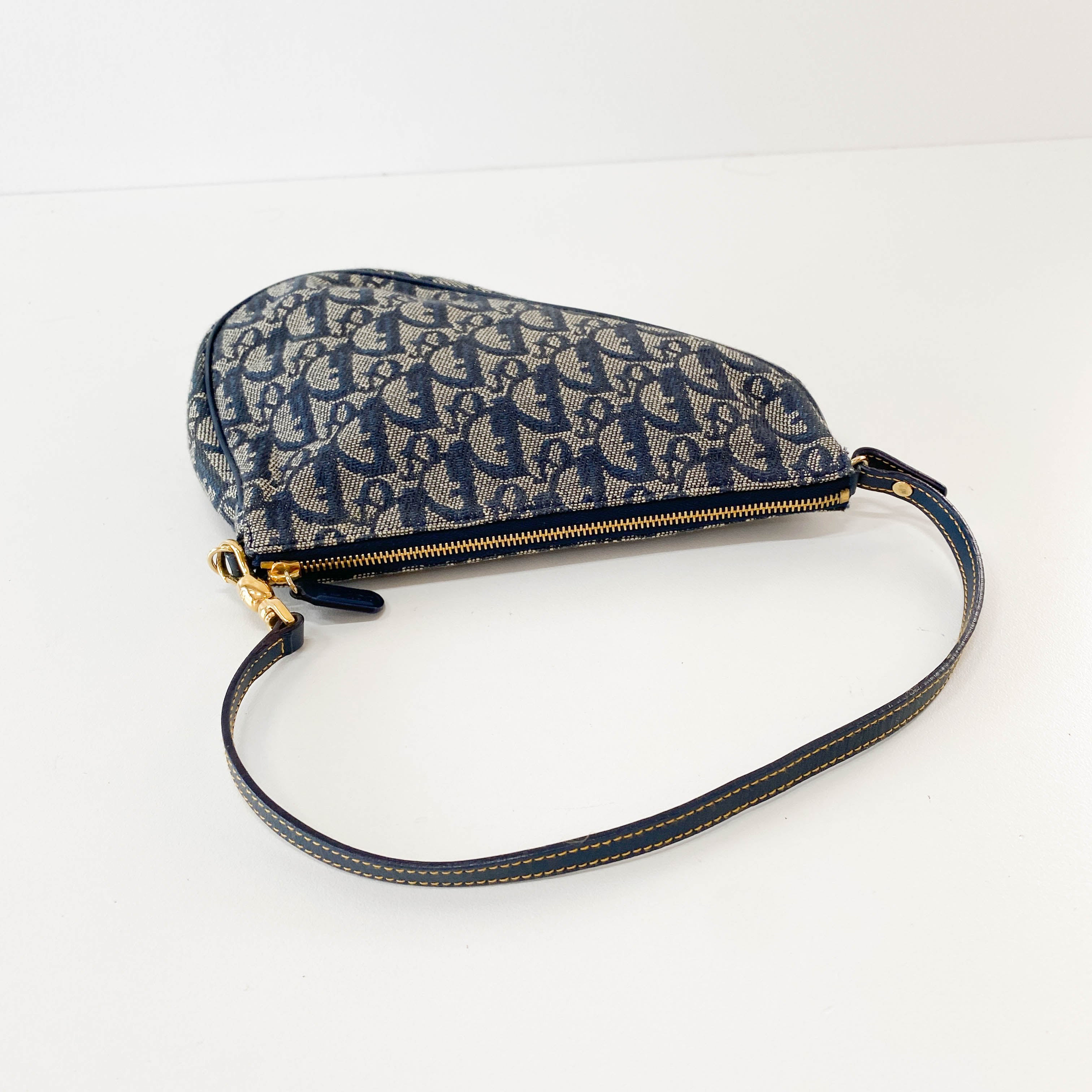 Trotter Saddle Navy Oblique Canvas Bag