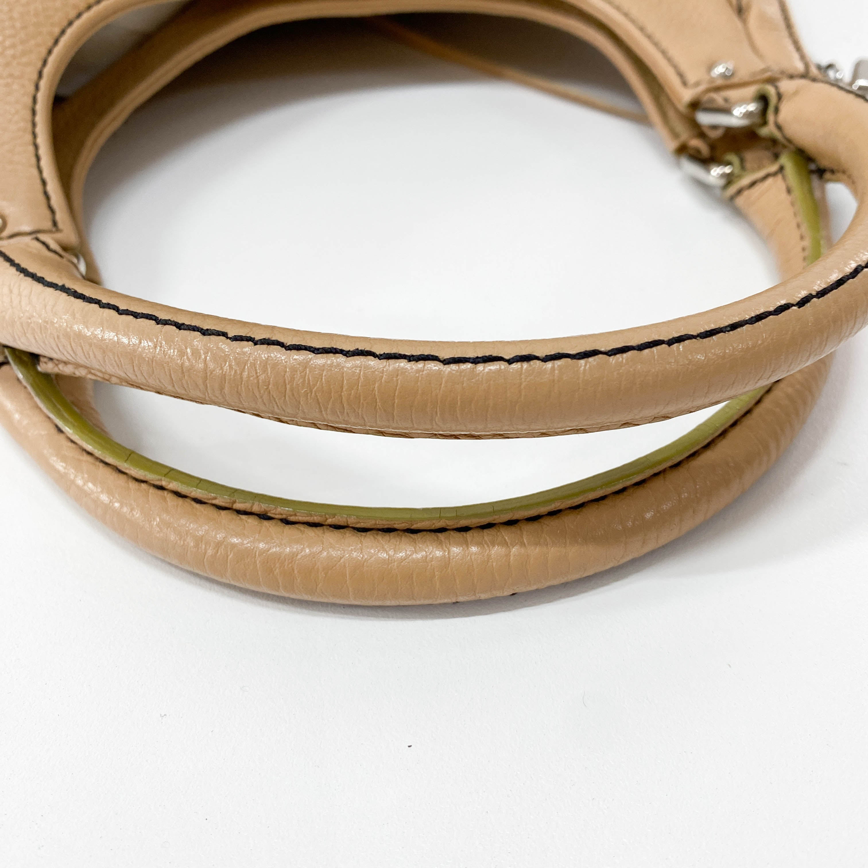 Brown Embossed Leather Hoho Shoulder Bag