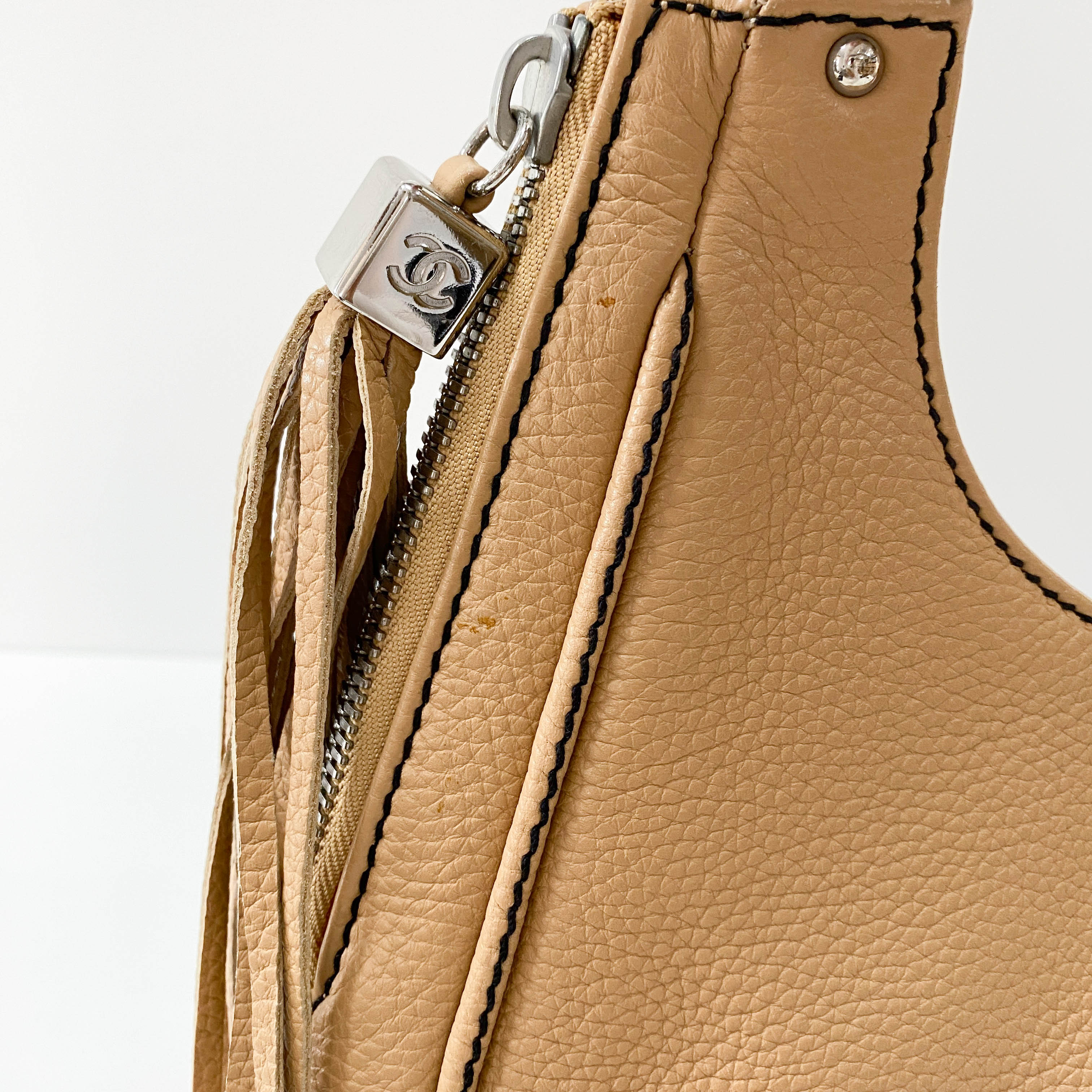 Brown Embossed Leather Hoho Shoulder Bag