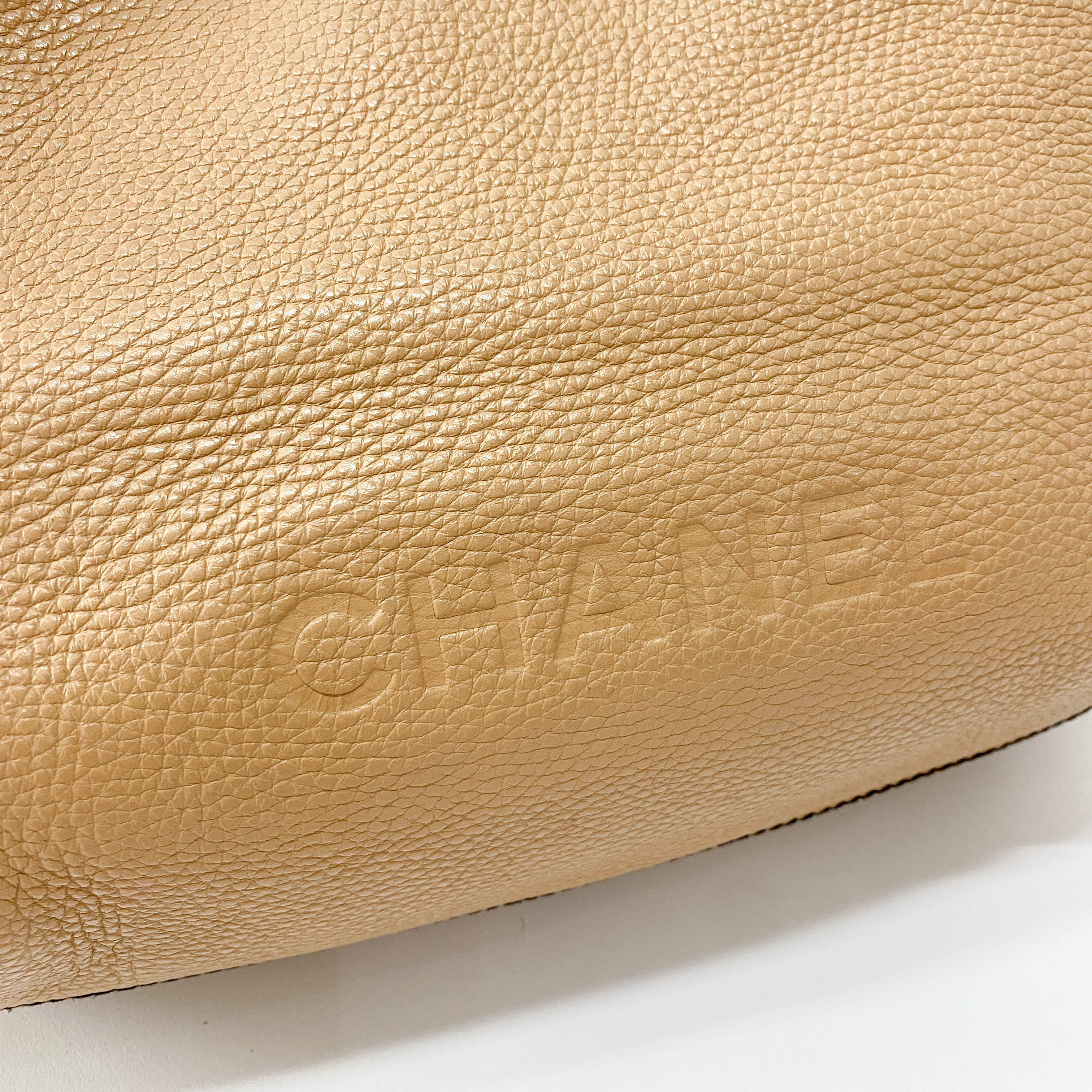 Brown Embossed Leather Hoho Shoulder Bag