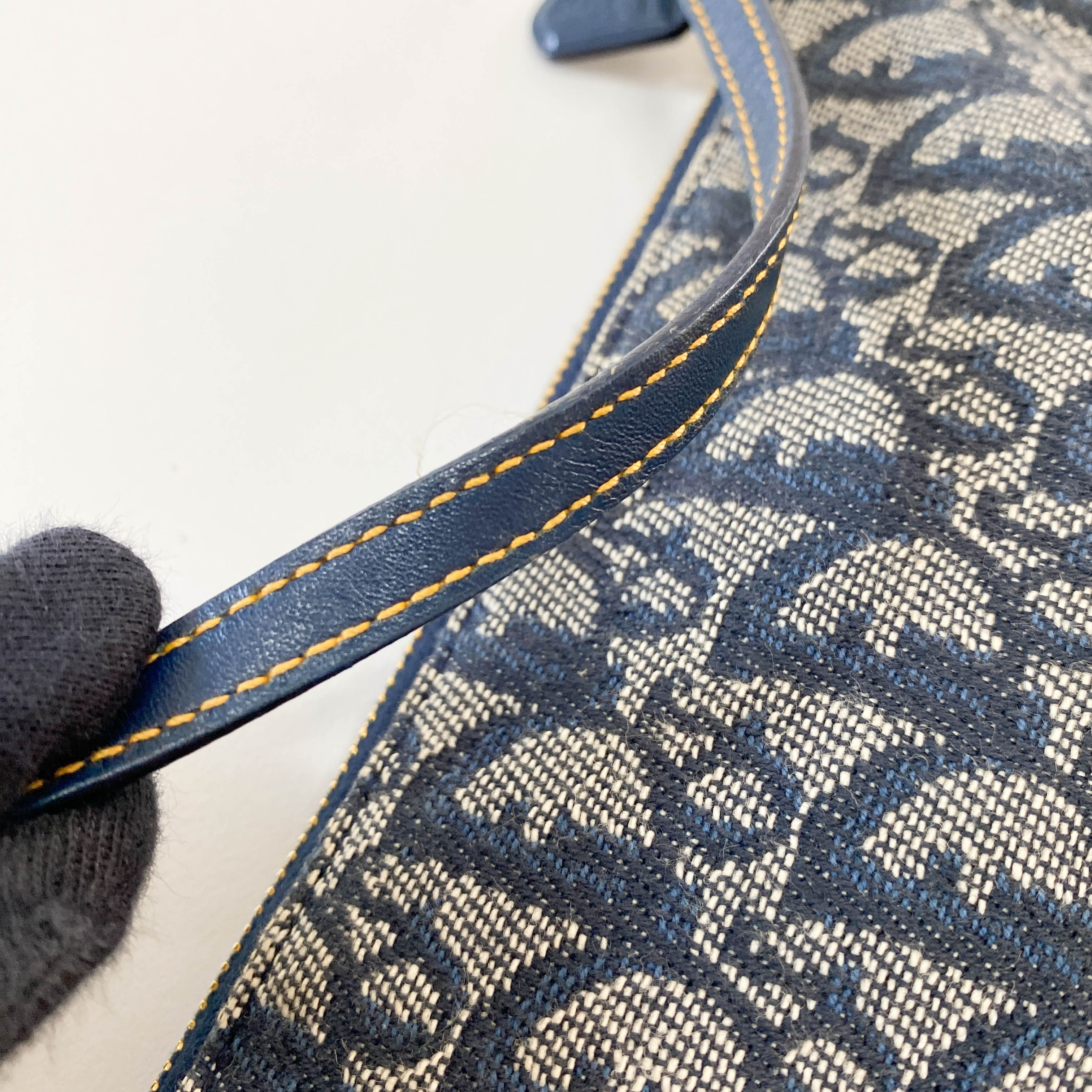 Trotter Saddle Navy Oblique Canvas Bag